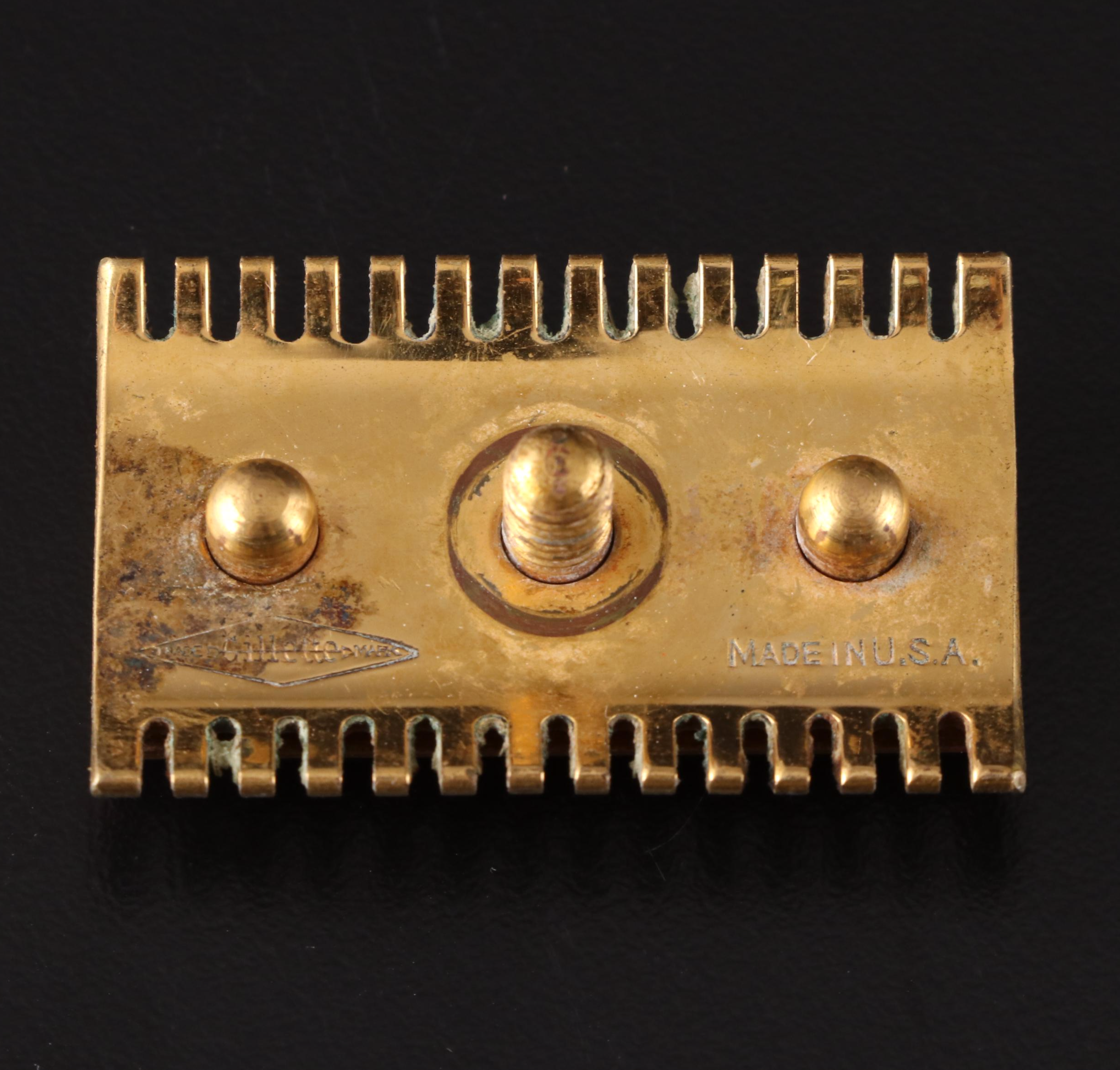 Elgin American Sterling Silver Compact with Gillette Razor and Blades