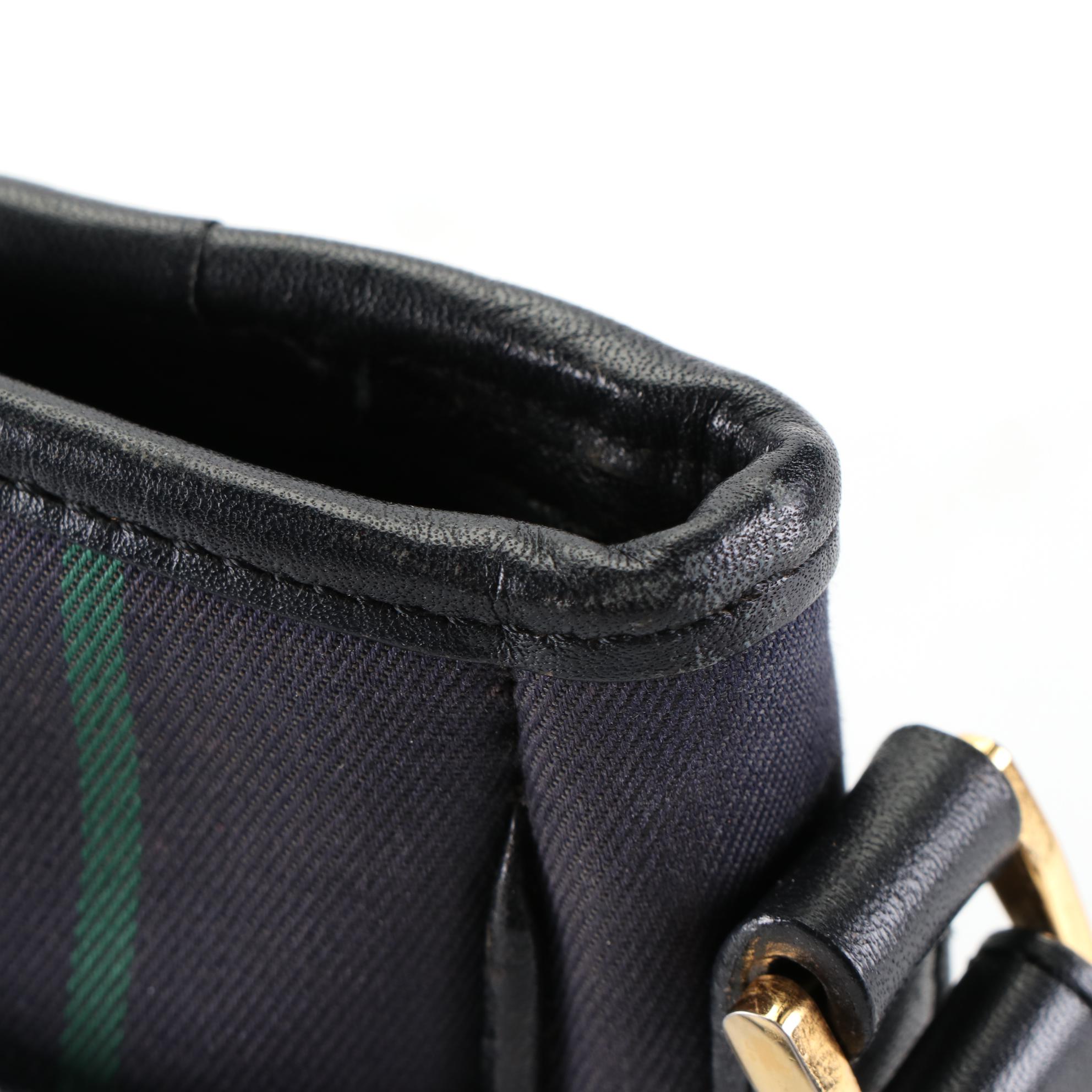 Burberry Shoulder Bag in Plaid Canvas and Leather