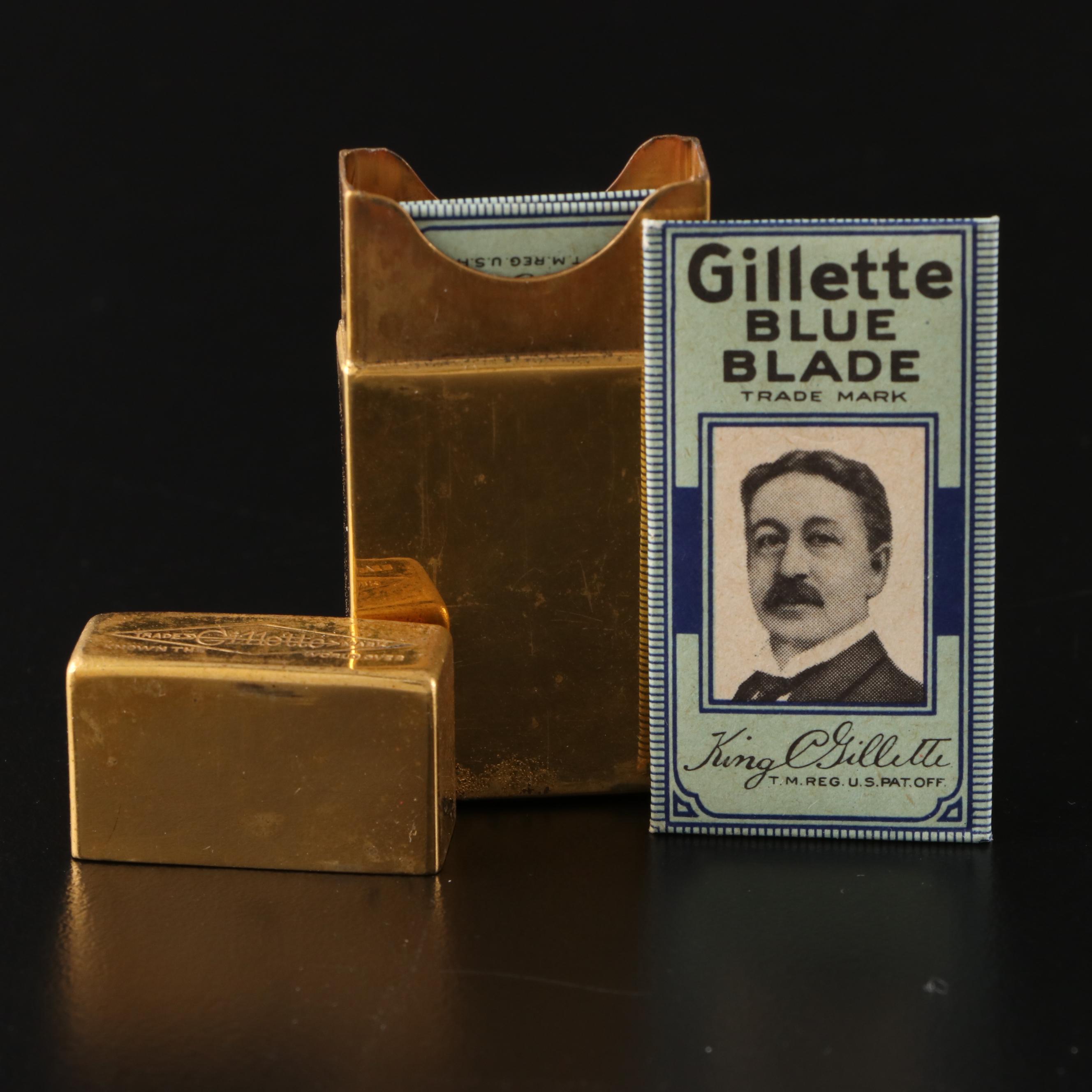 Elgin American Sterling Silver Compact with Gillette Razor and Blades