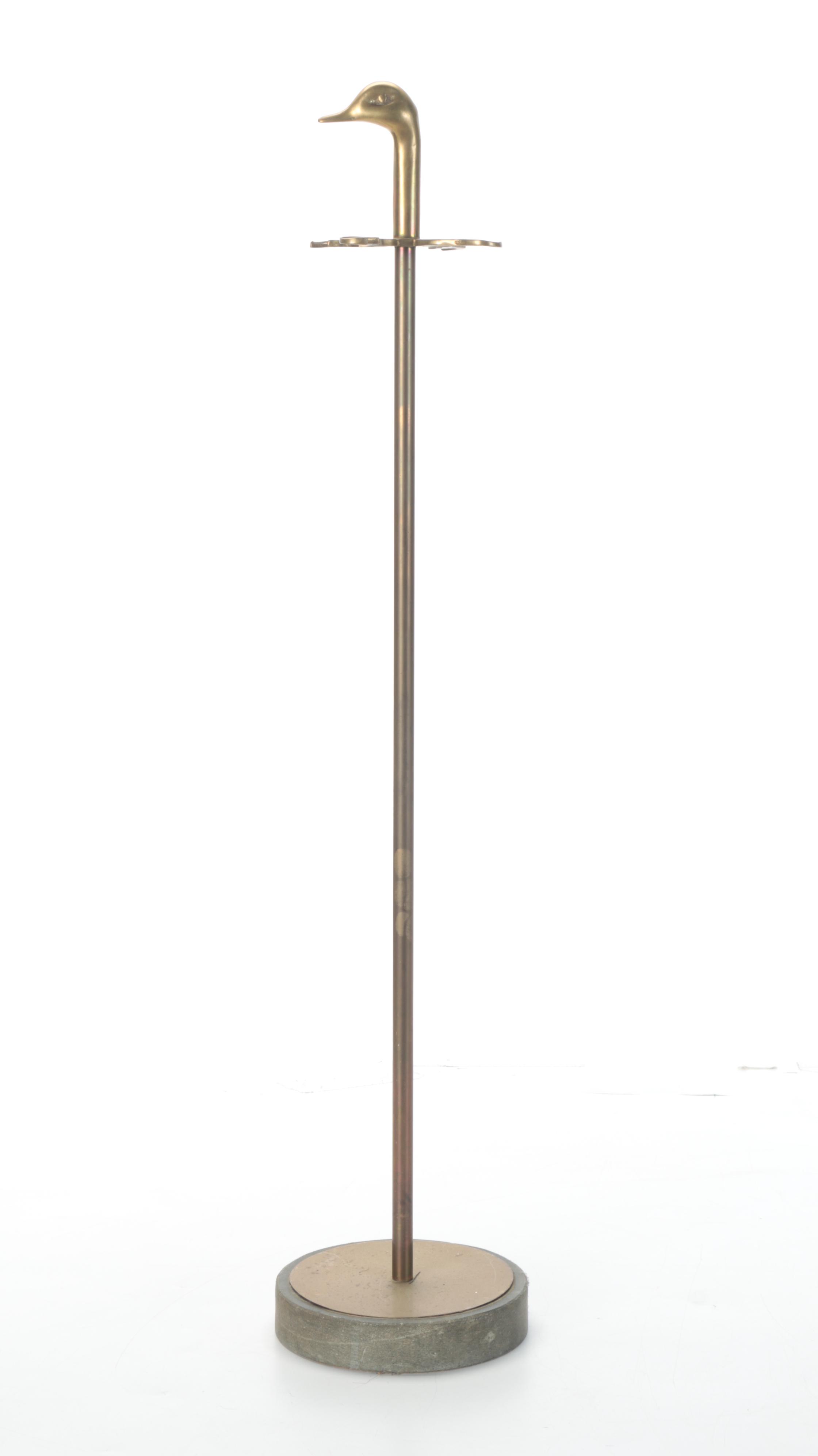 Brass Duck Head Fireplace Tool Set, Mid to Late 20th Century