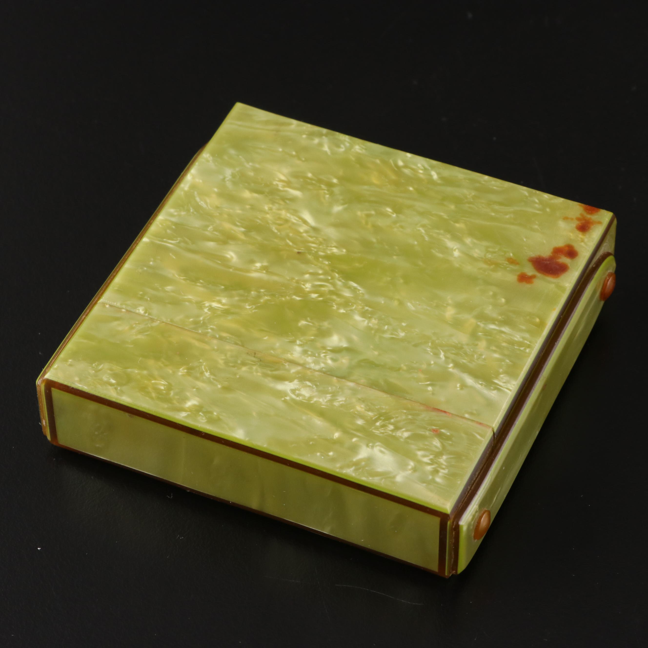 Elgin American Sterling Silver Compact with Gillette Razor and Blades