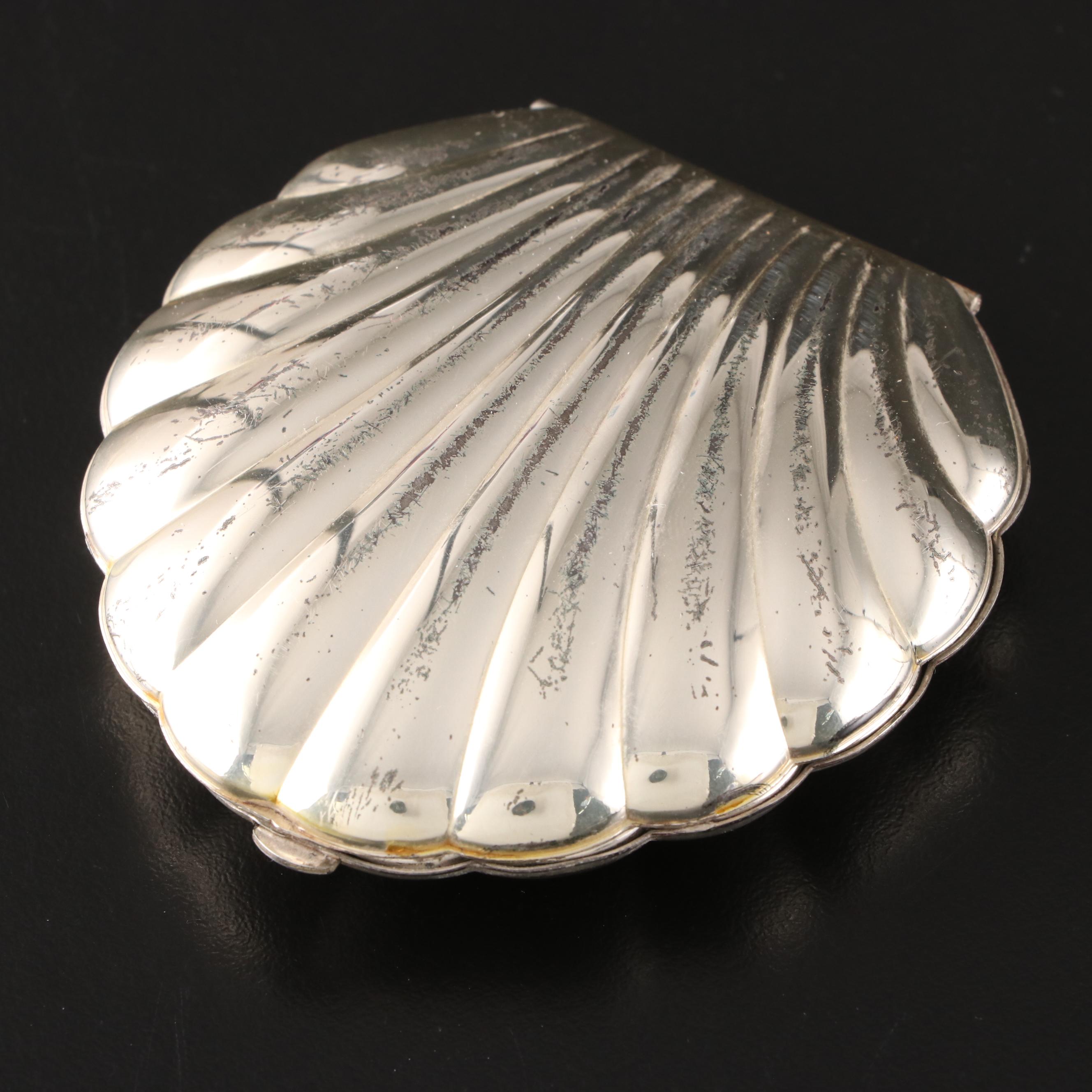 Elgin American Sterling Silver Compact with Gillette Razor and Blades