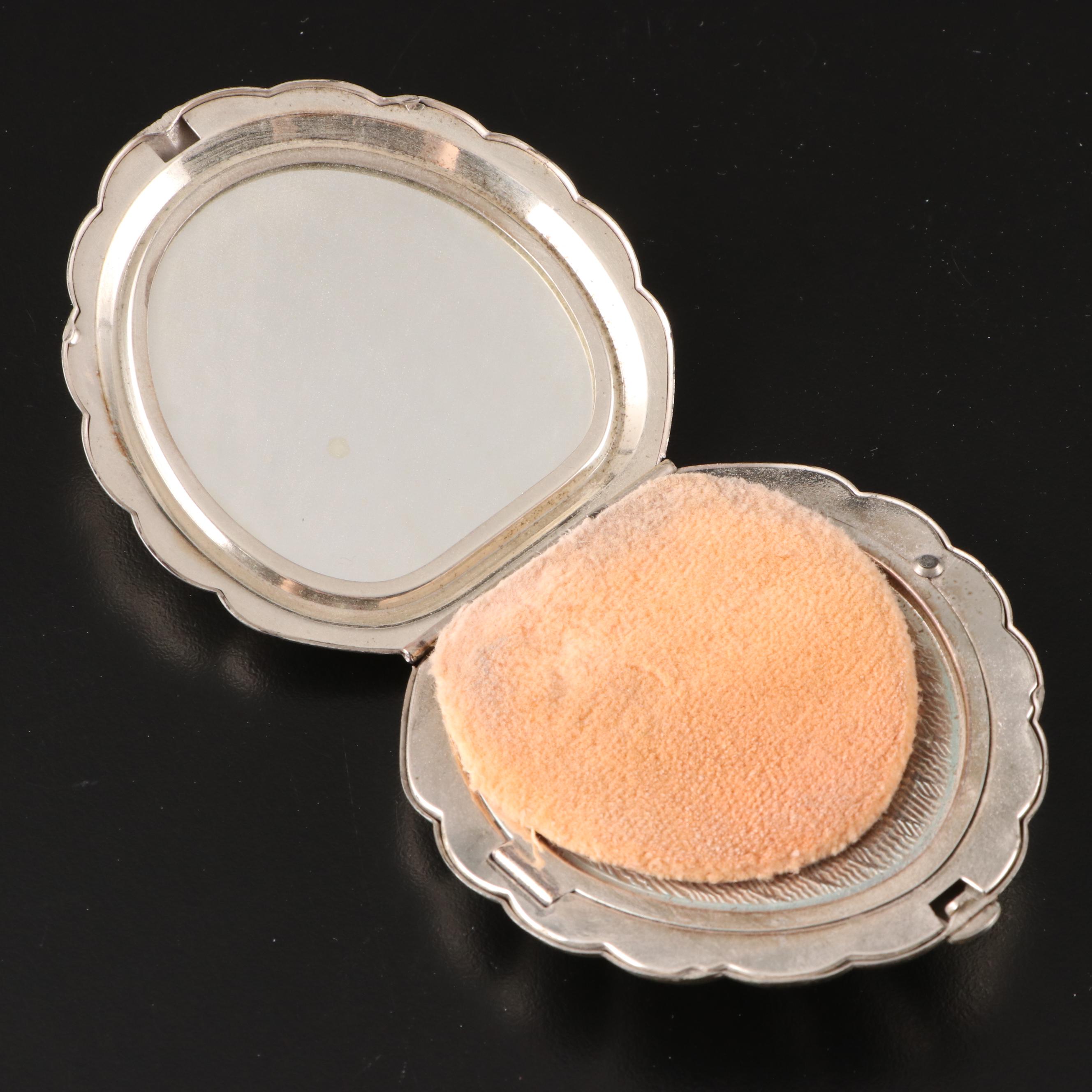 Elgin American Sterling Silver Compact with Gillette Razor and Blades