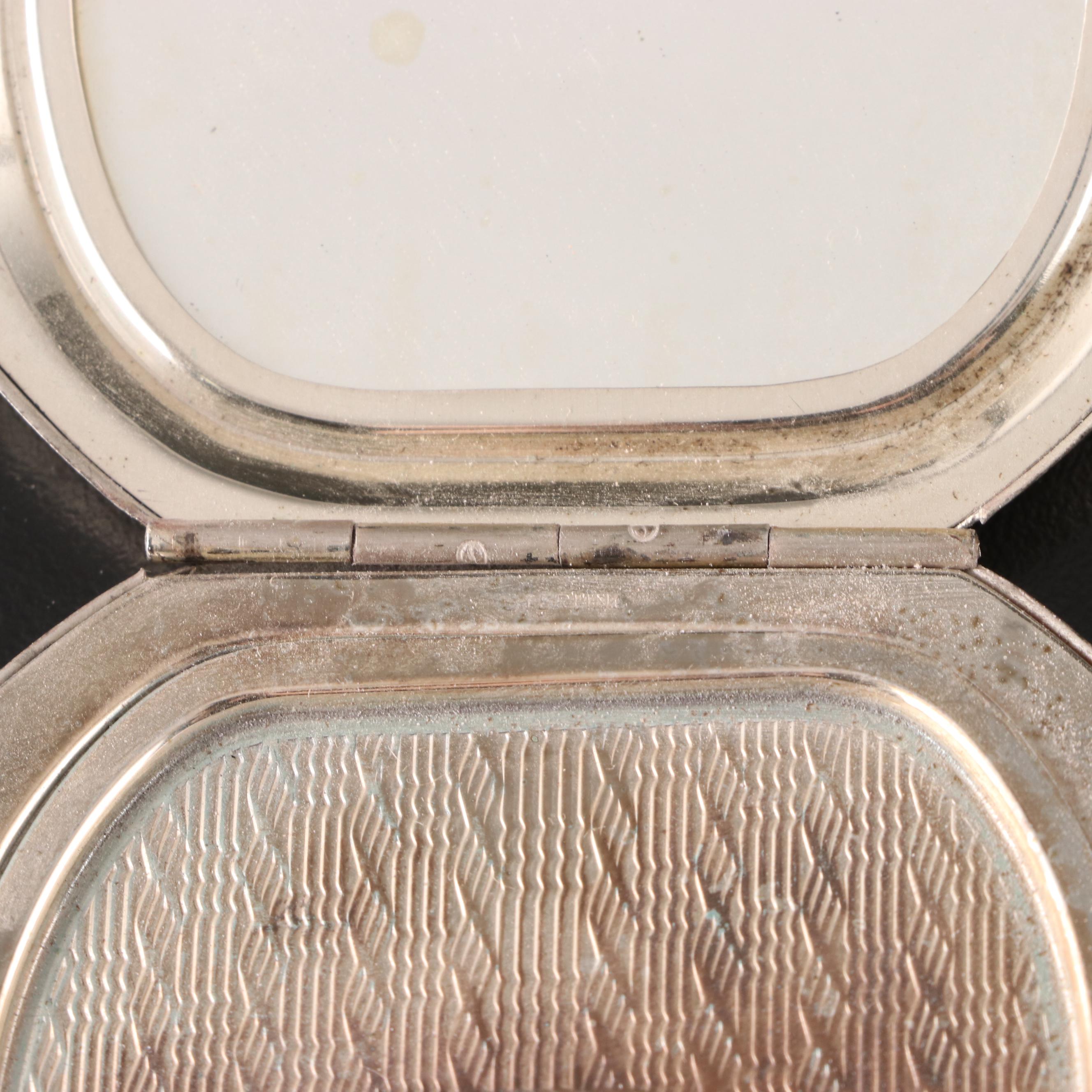 Elgin American Sterling Silver Compact with Gillette Razor and Blades