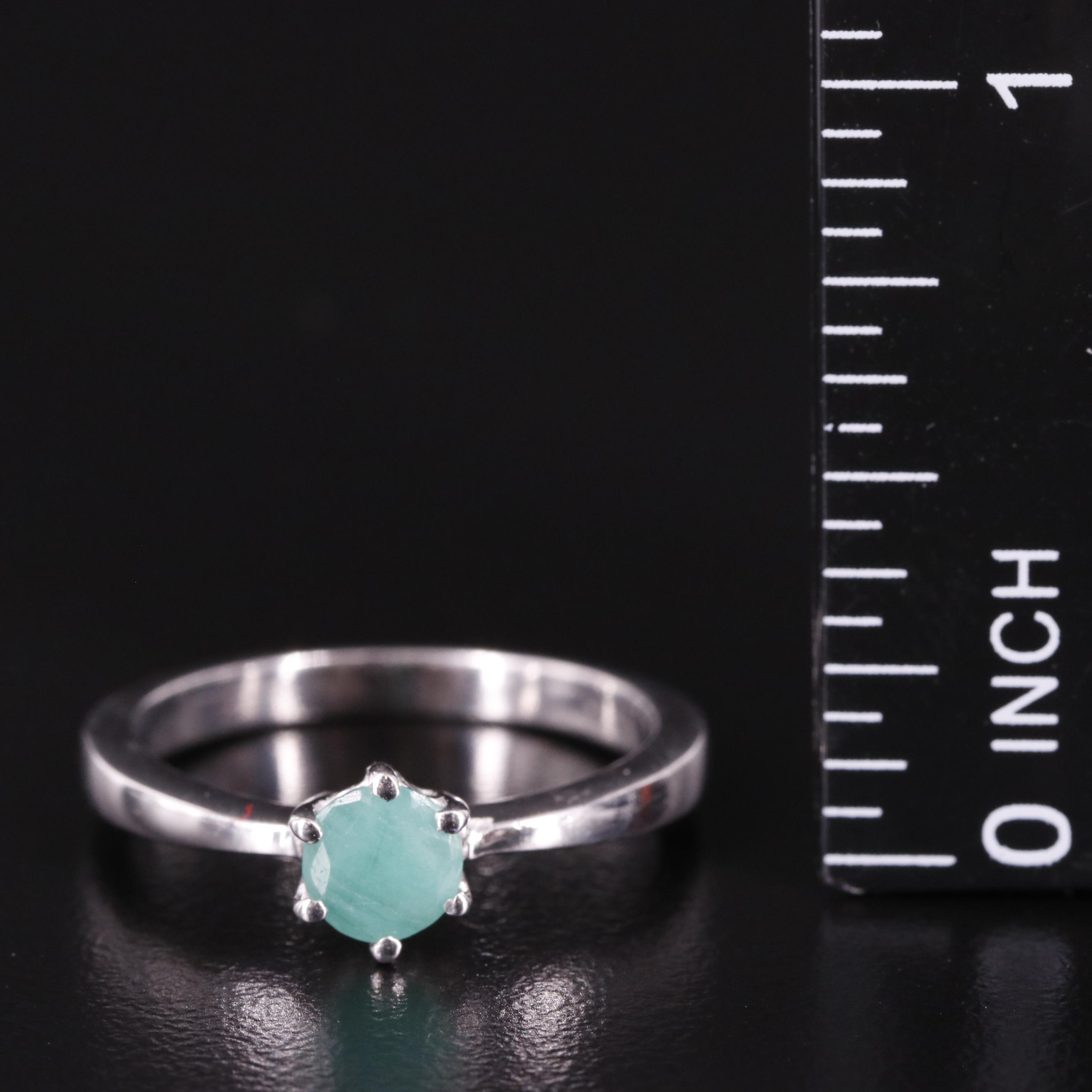 Sterling Emerald Ring