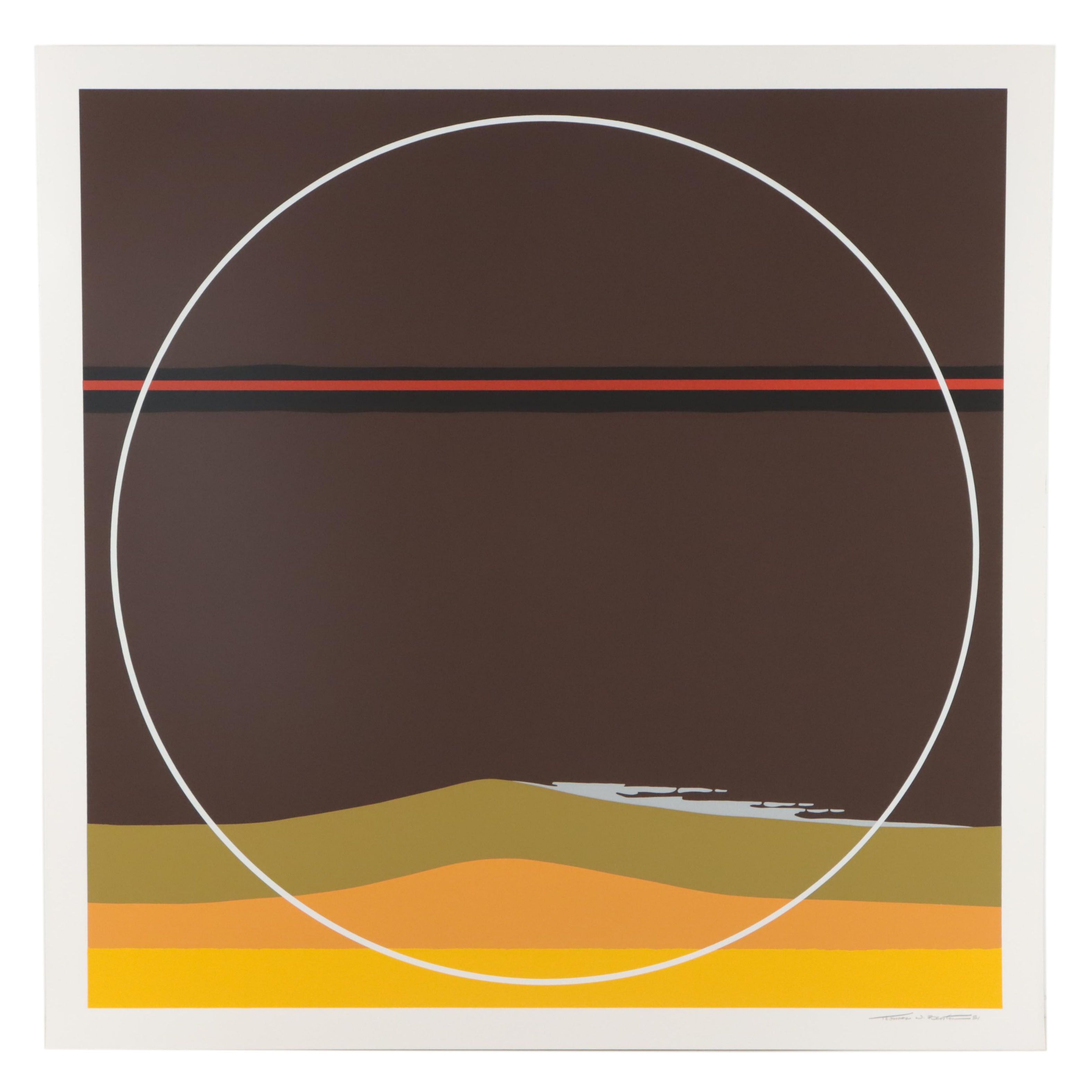 Thomas Whelan Benton Serigraph "Yellow Dunes," 1981