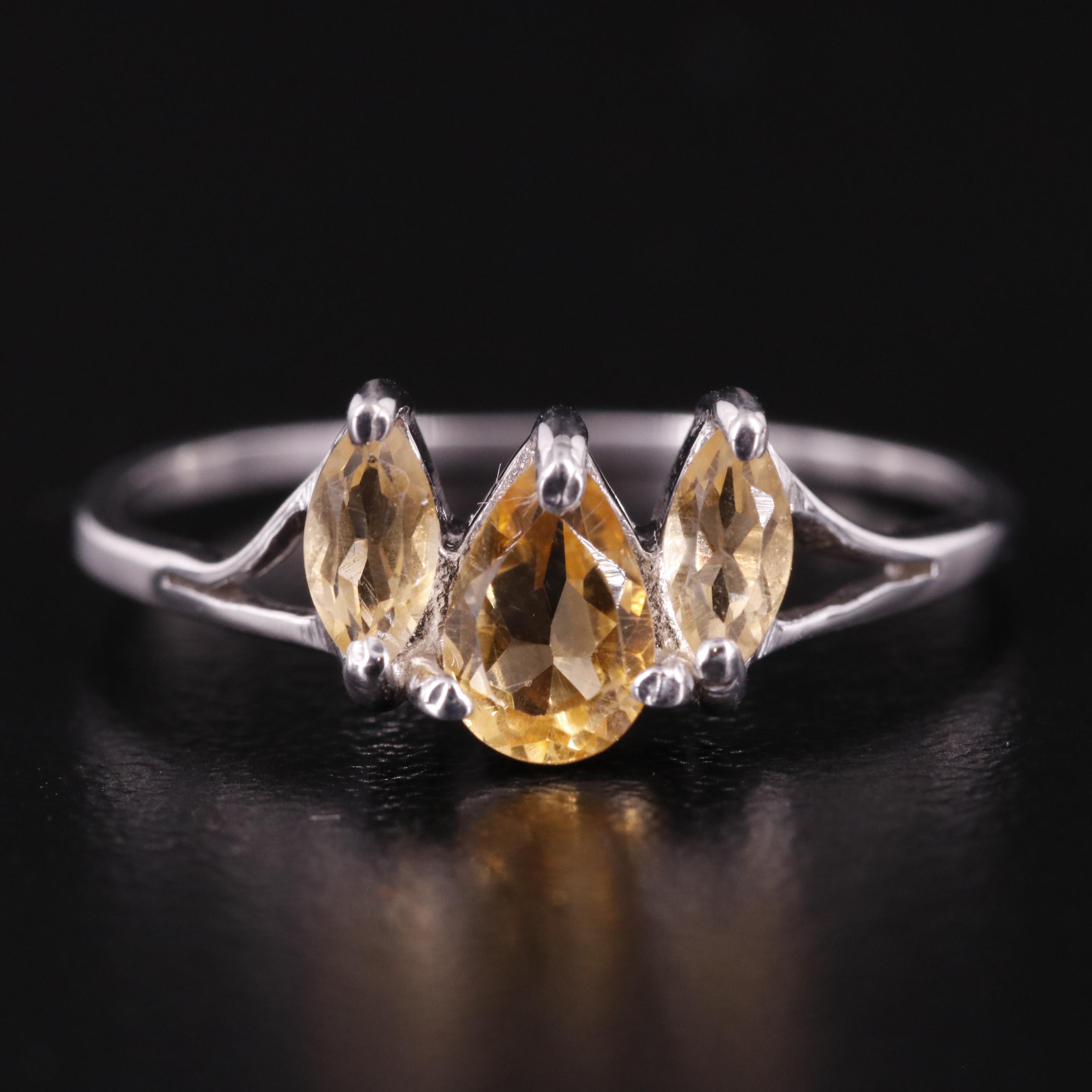 Sterling Citrine Ring