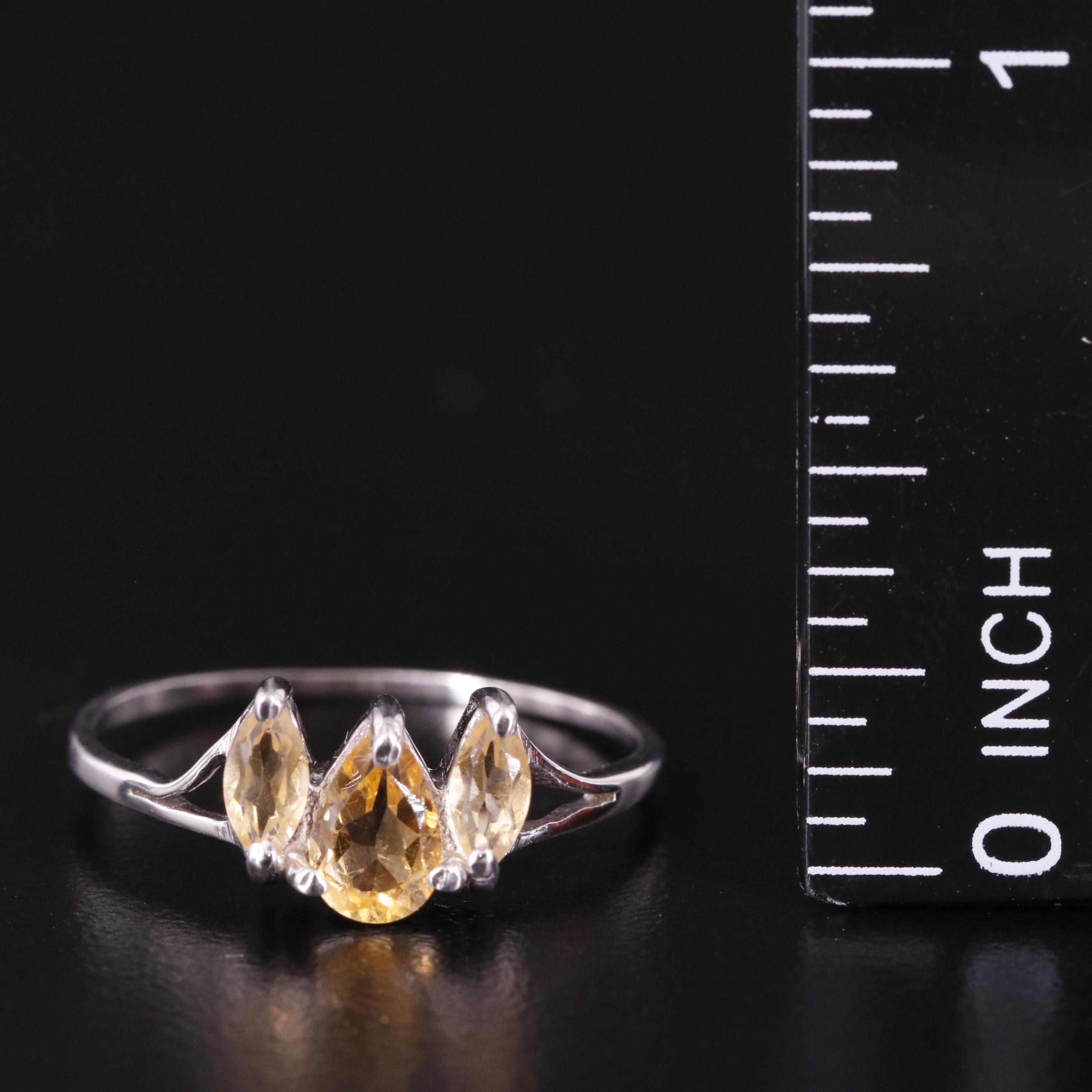 Sterling Citrine Ring