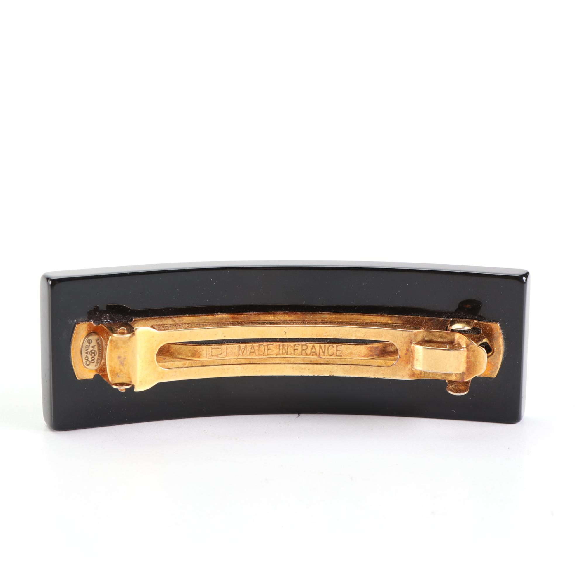 Chanel CC Polka Dot Hair Clip with Box