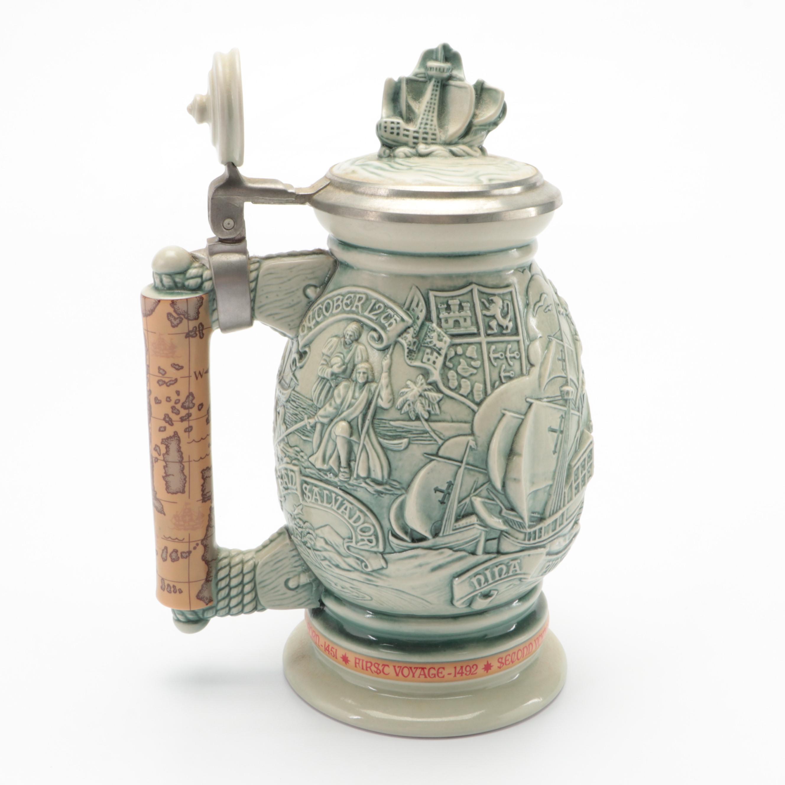 Ceramarte for Avon "Christopher Columbus New World" Beer Stein