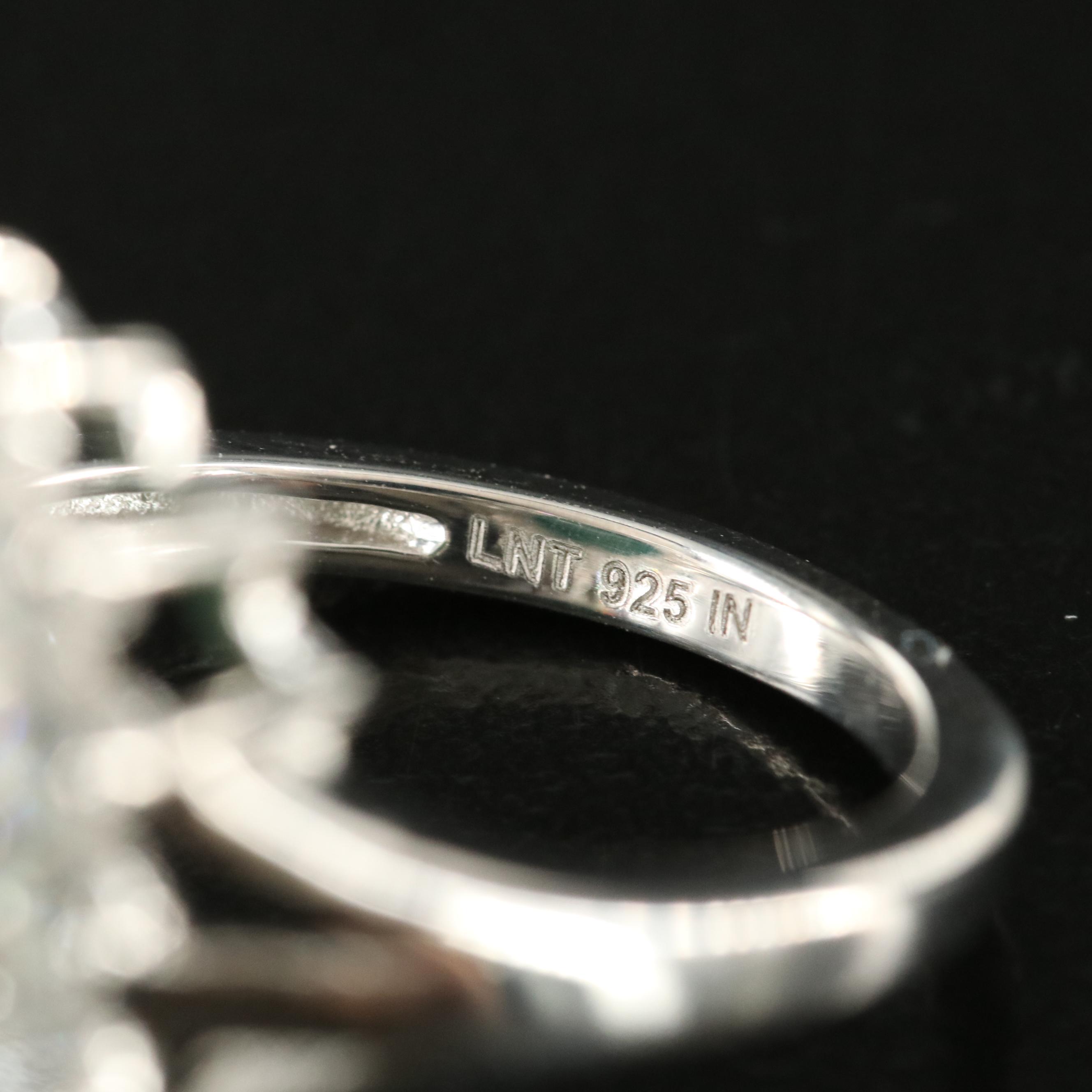 Sterling Emerald and Zircon Ring