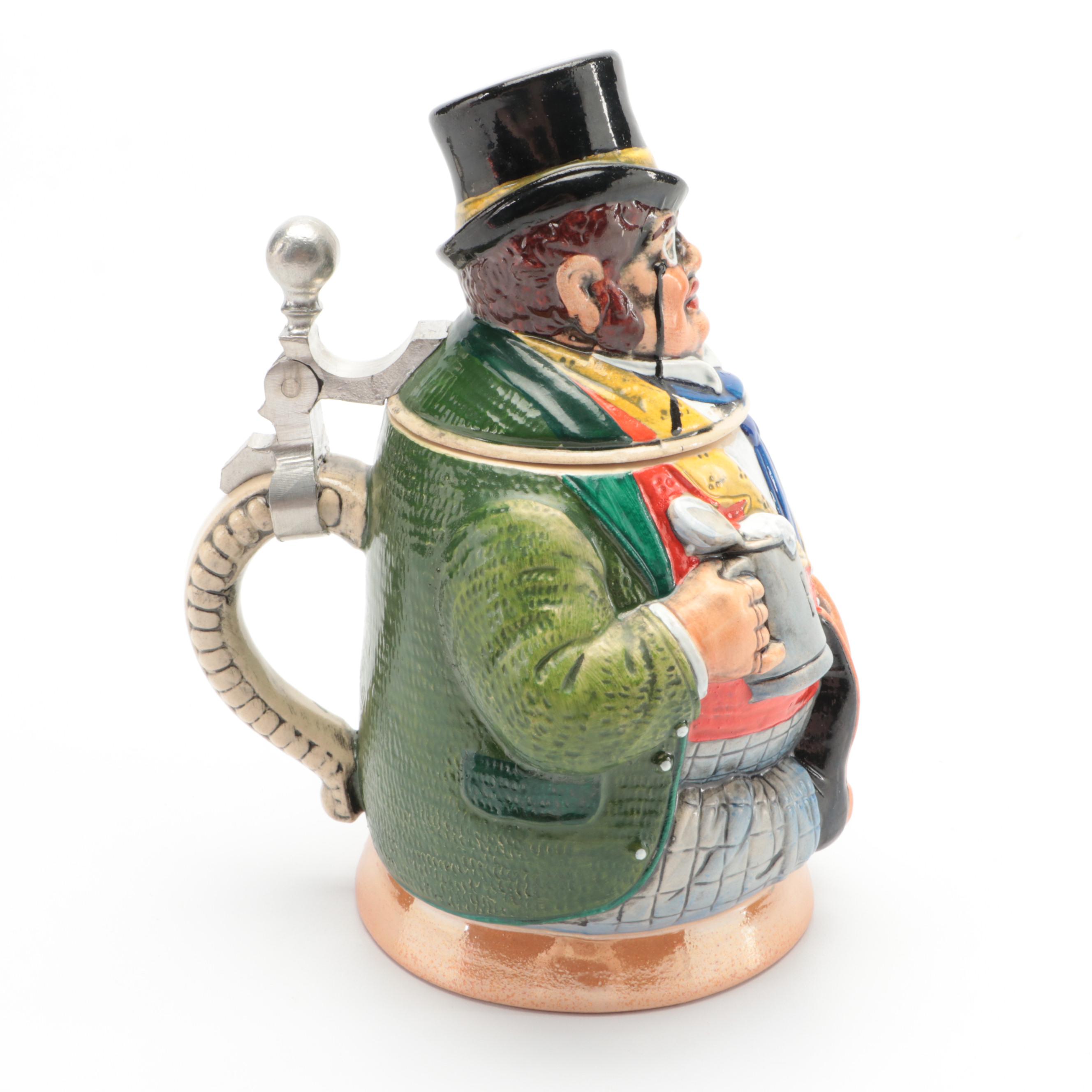 Thewalt German Stoneware Rich Man Character Beer Stein