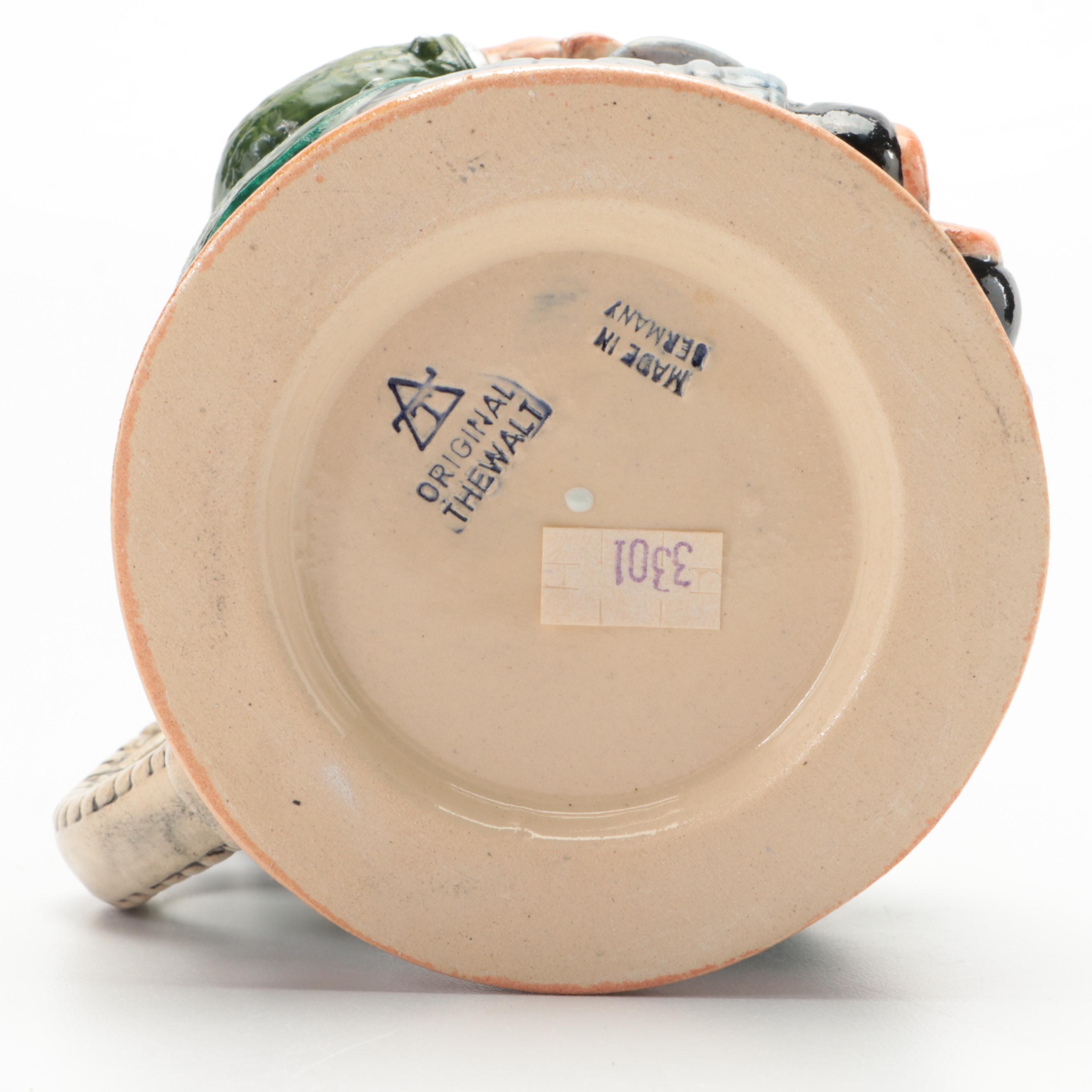 Thewalt German Stoneware Rich Man Character Beer Stein