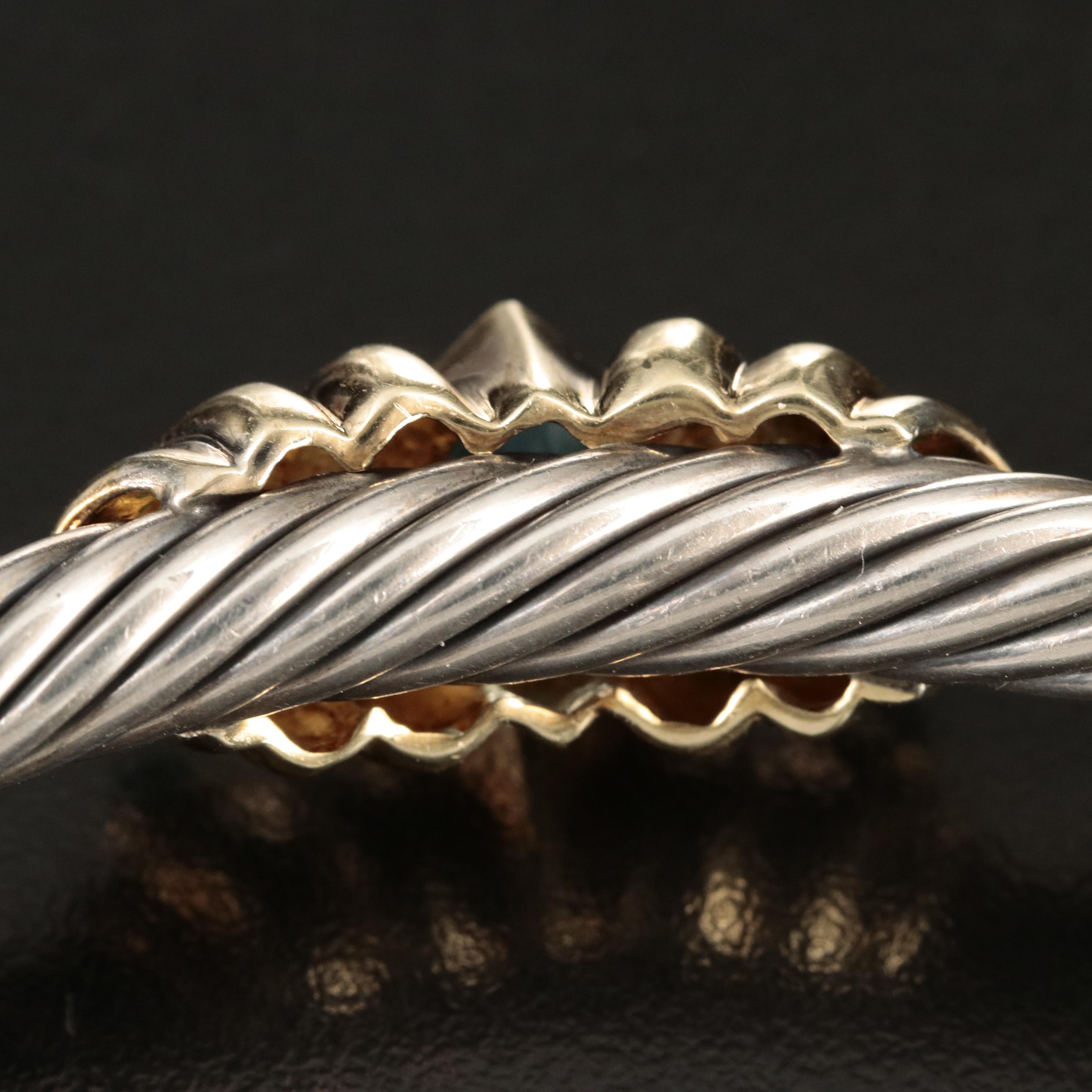 David Yurman Sterling Swiss Blue Topaz and Chalcedony Necklace with 14K Accents