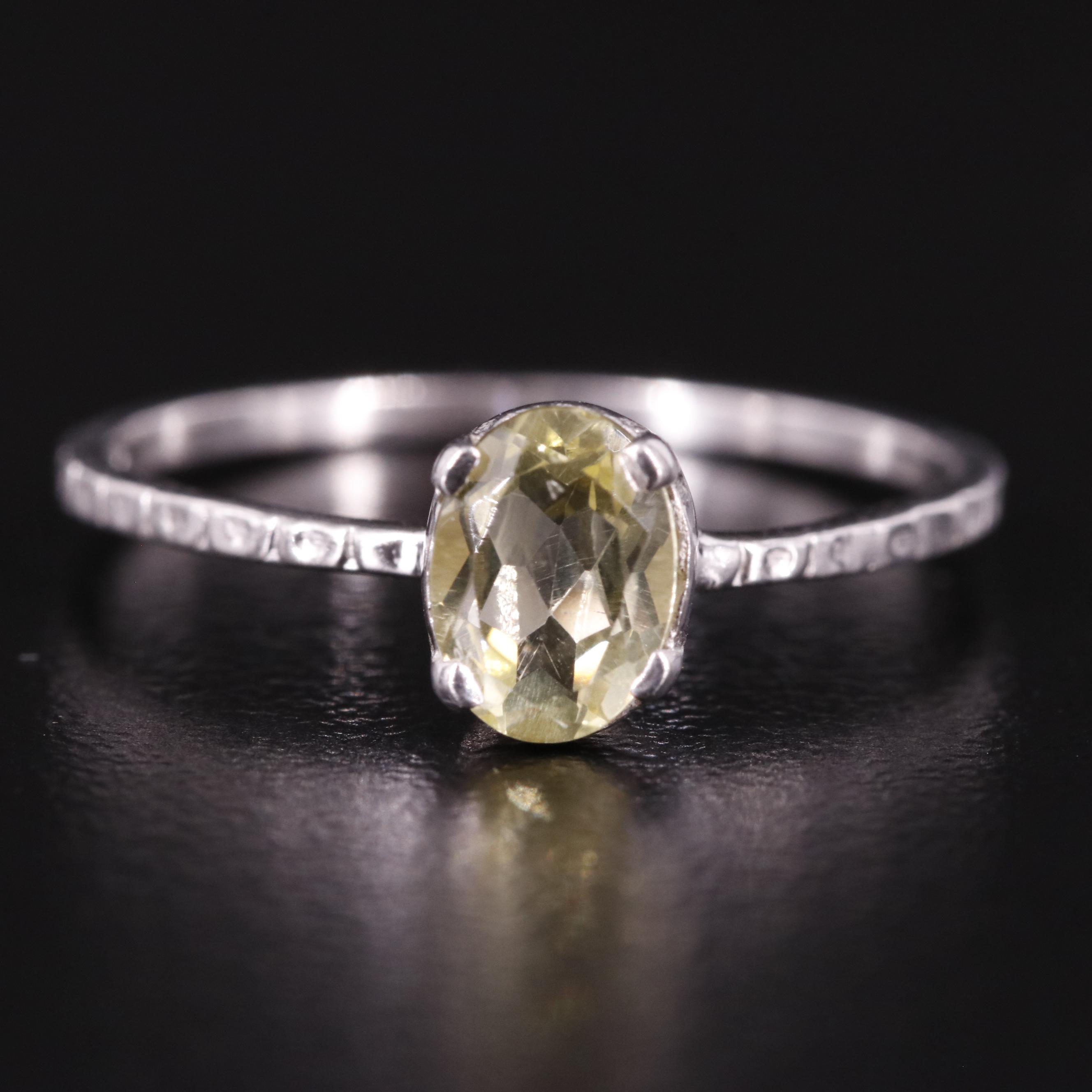 Sterling Oval Citrine Ring