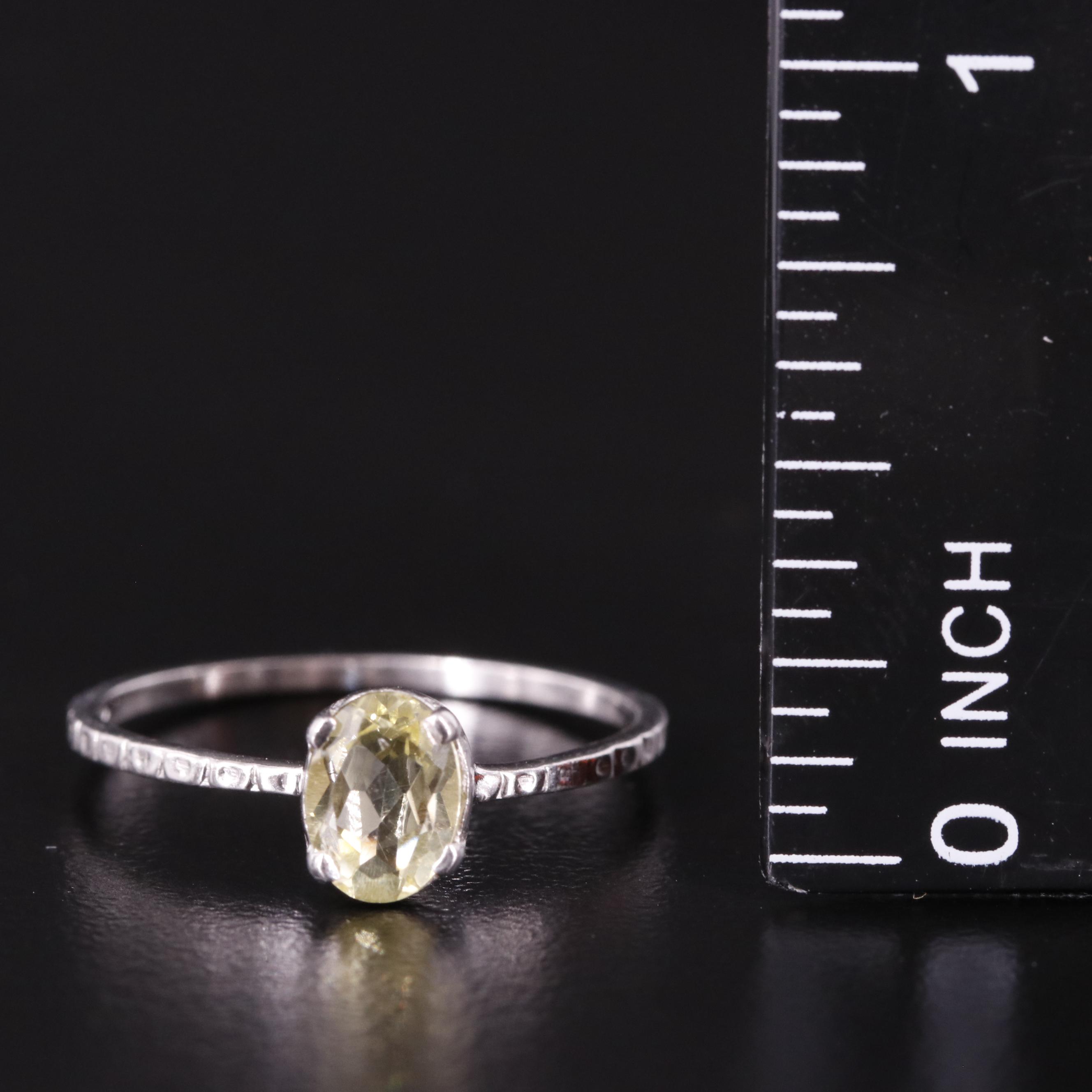 Sterling Oval Citrine Ring