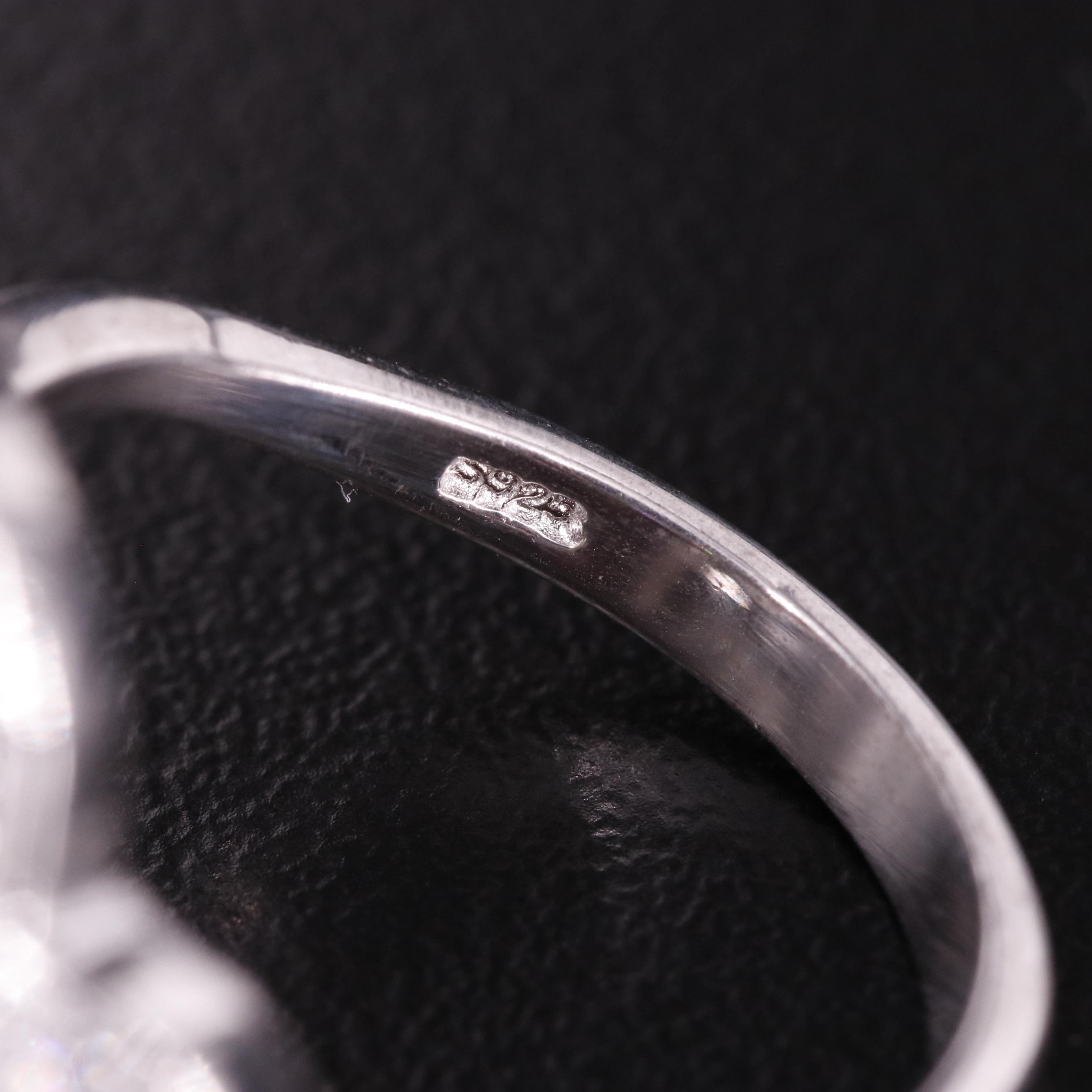 Sterling Cubic Zirconia Bee on Flower Ring