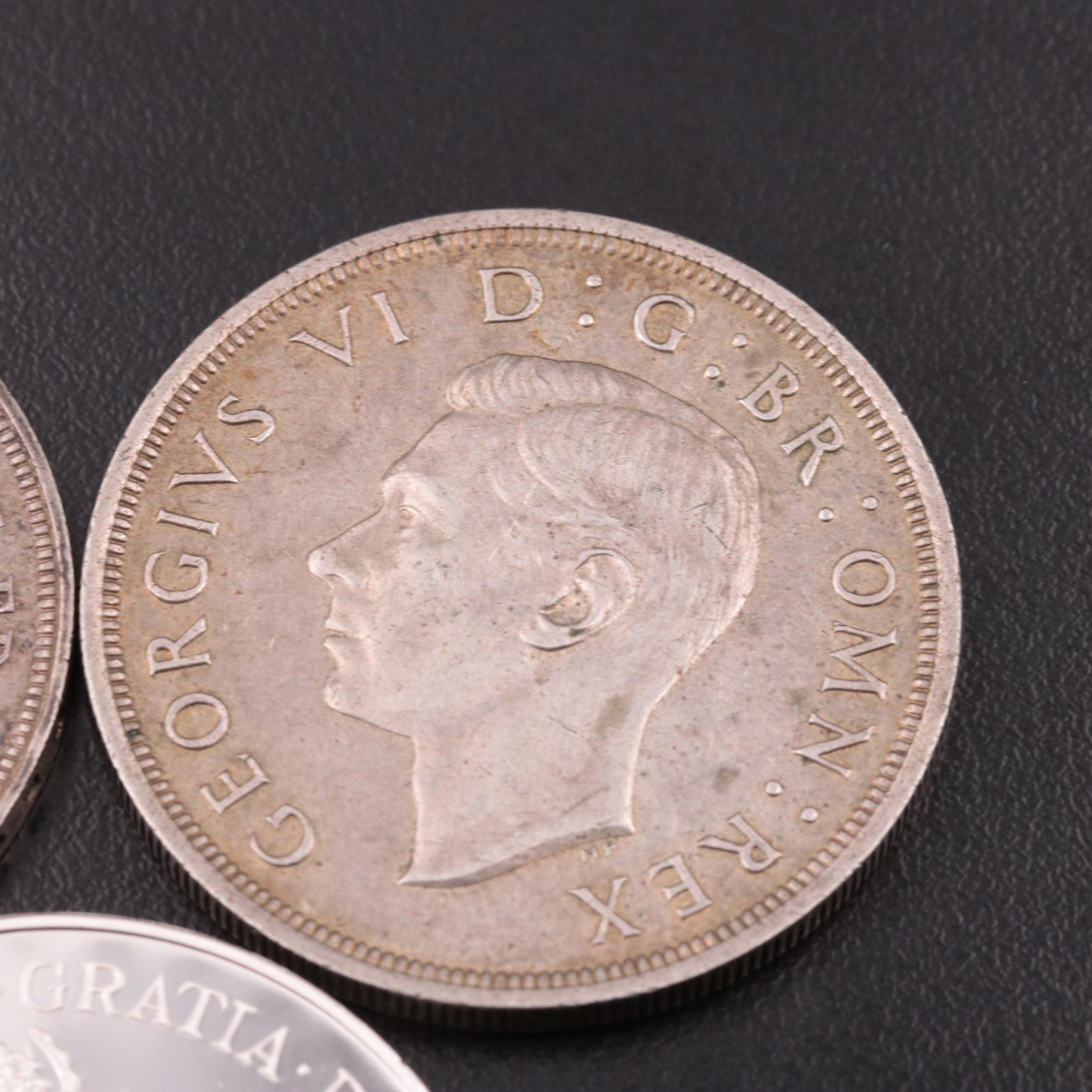Three Great Britain Silver Crowns Including 1935
