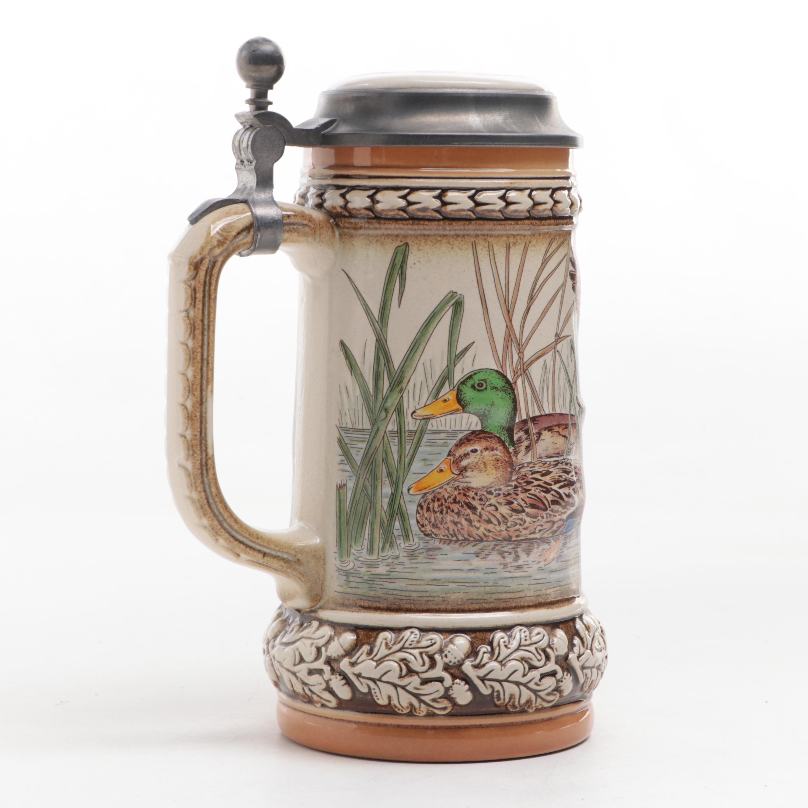 Gerz Duck Themed Ceramic German Beer Stein