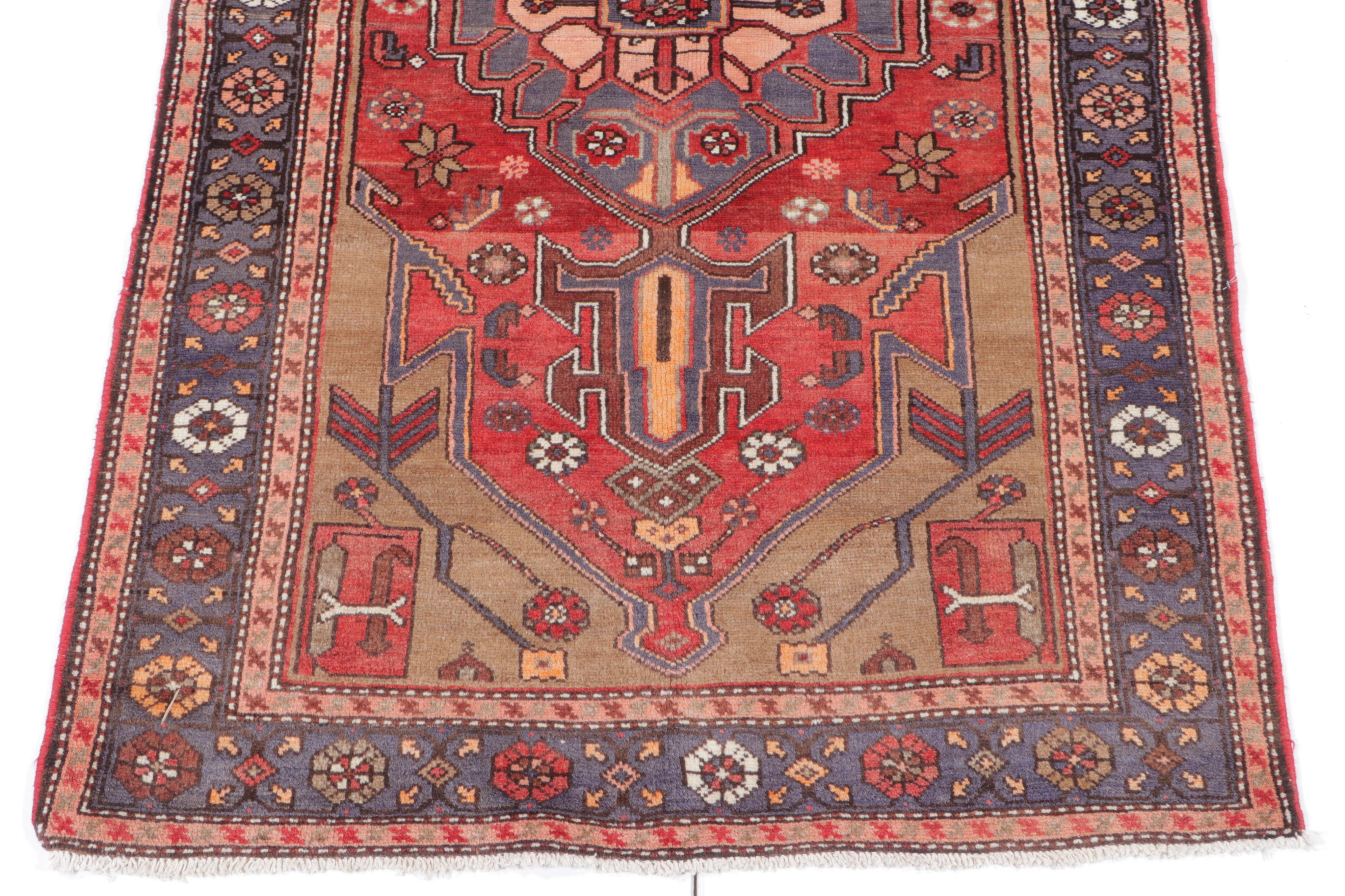 4'5 x 7' Hand-Knotted Persian Hamadan Area Rug