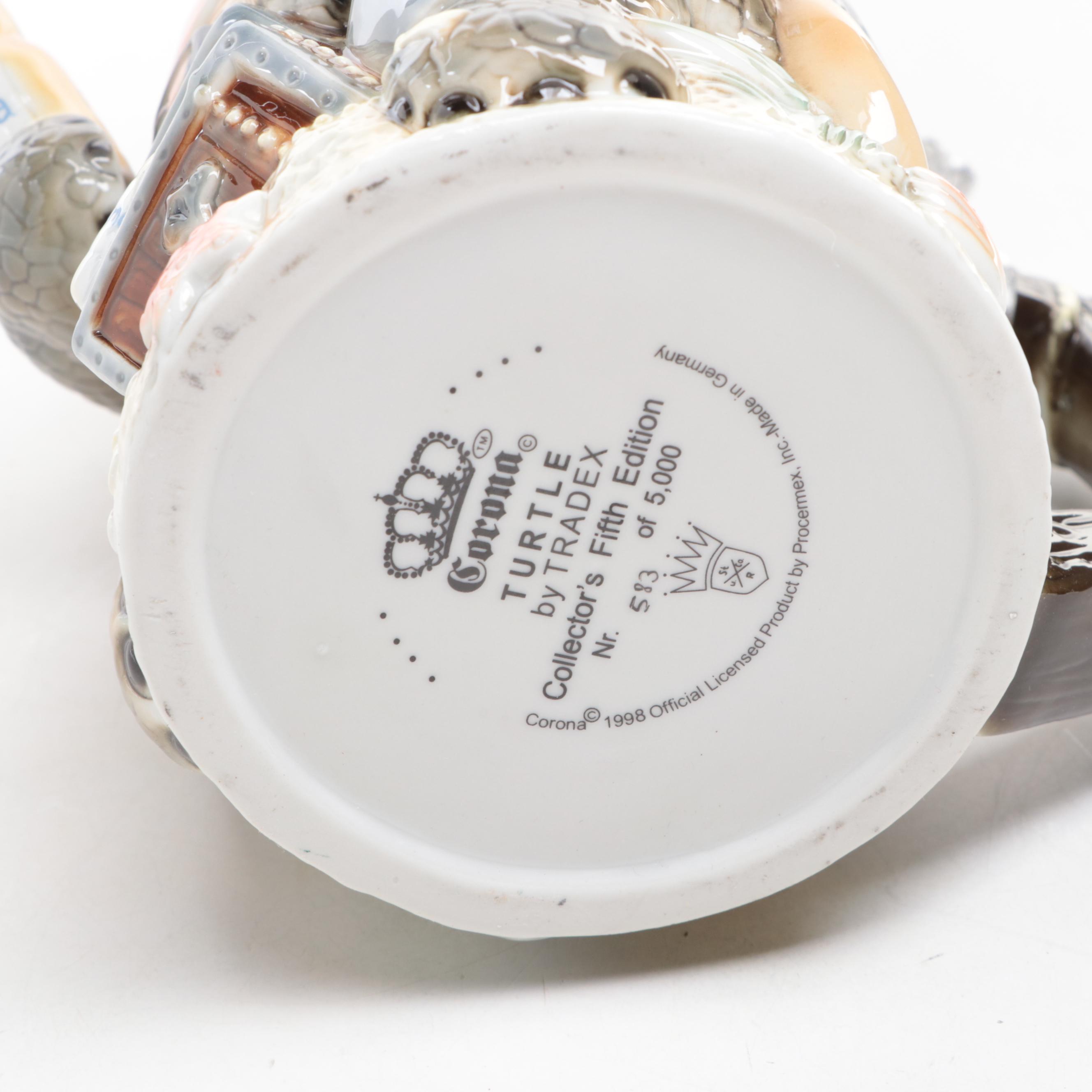 Tradex Corona "Turtle" Ceramic Beer Stein, 1998