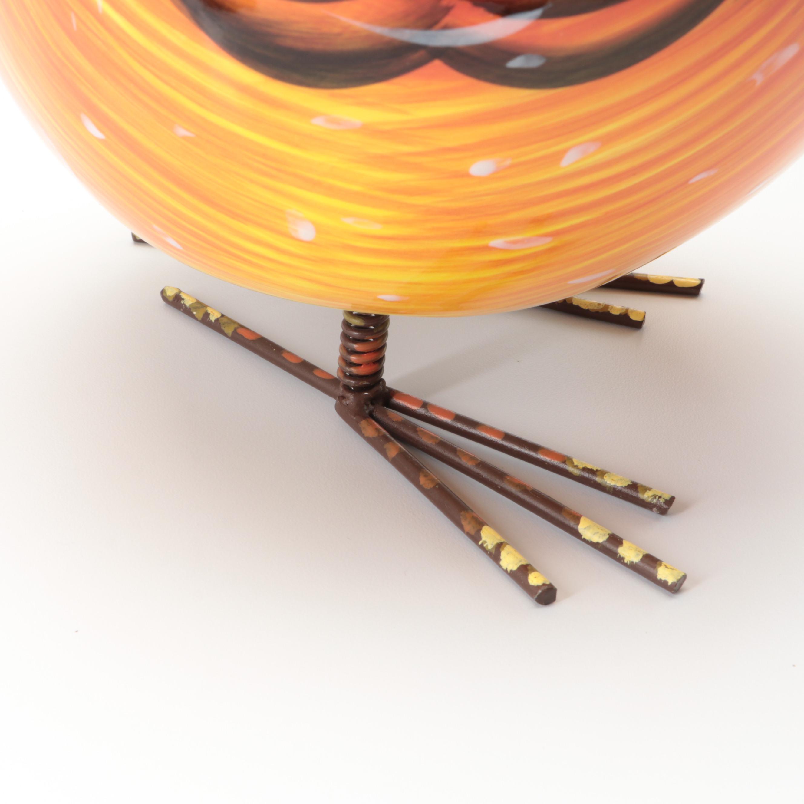 Hand-Painted Ceramic Rooster Jar, Basket and Figurines