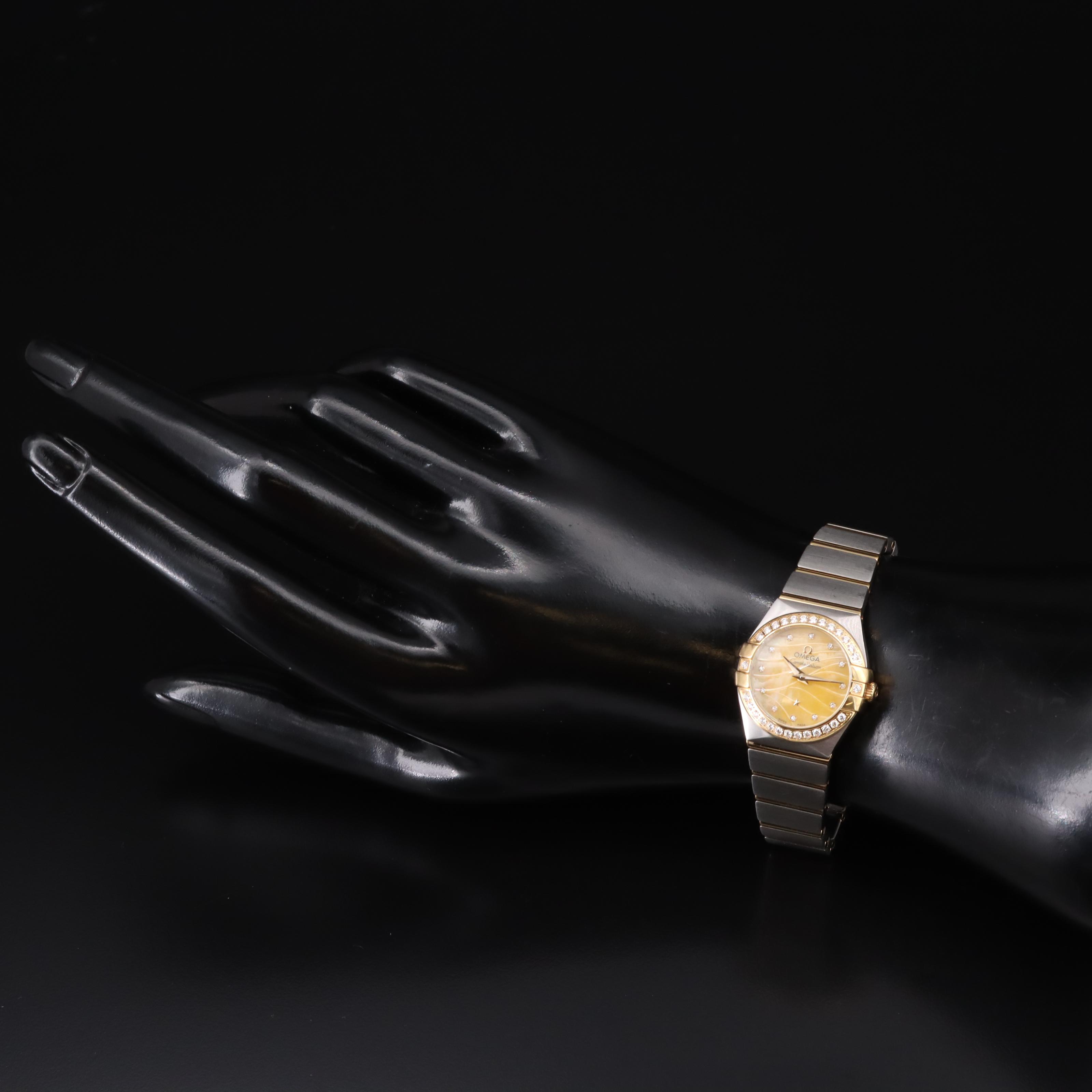 Omega Constellation 18K and Steel Diamond Mother-of-Pearl Watch