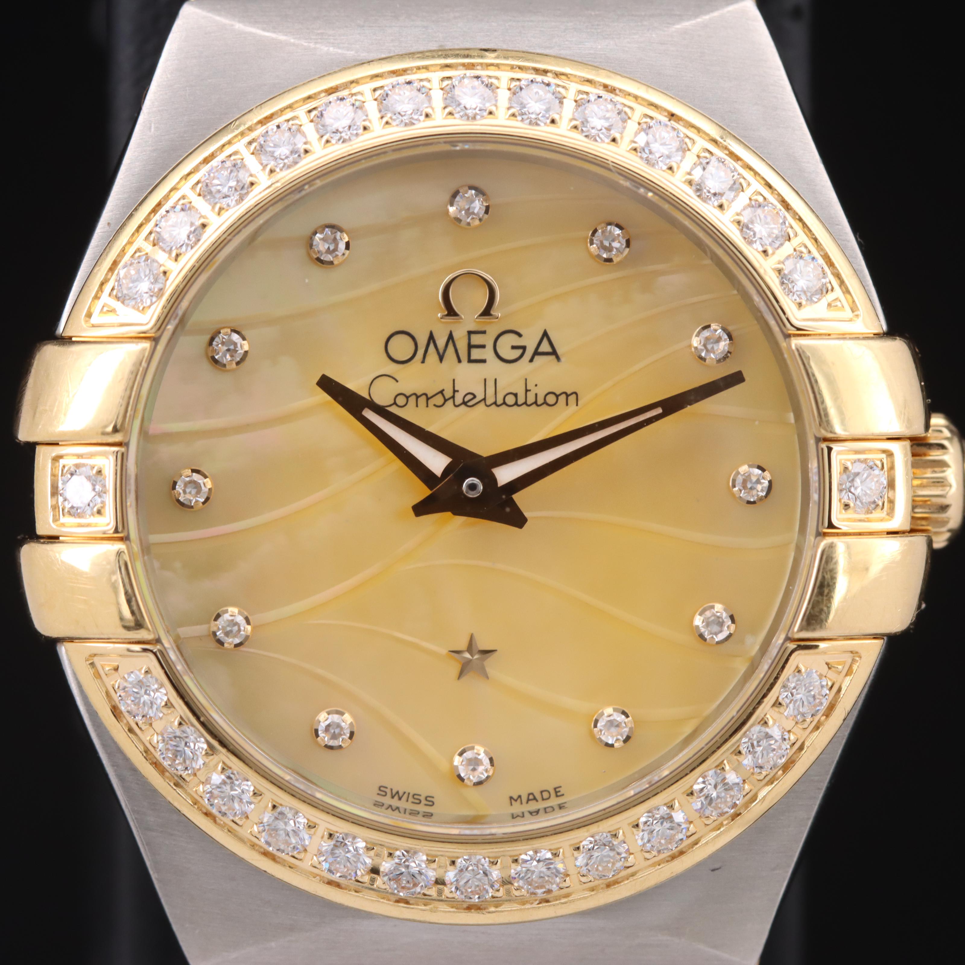 Omega Constellation 18K and Steel Diamond Mother-of-Pearl Watch