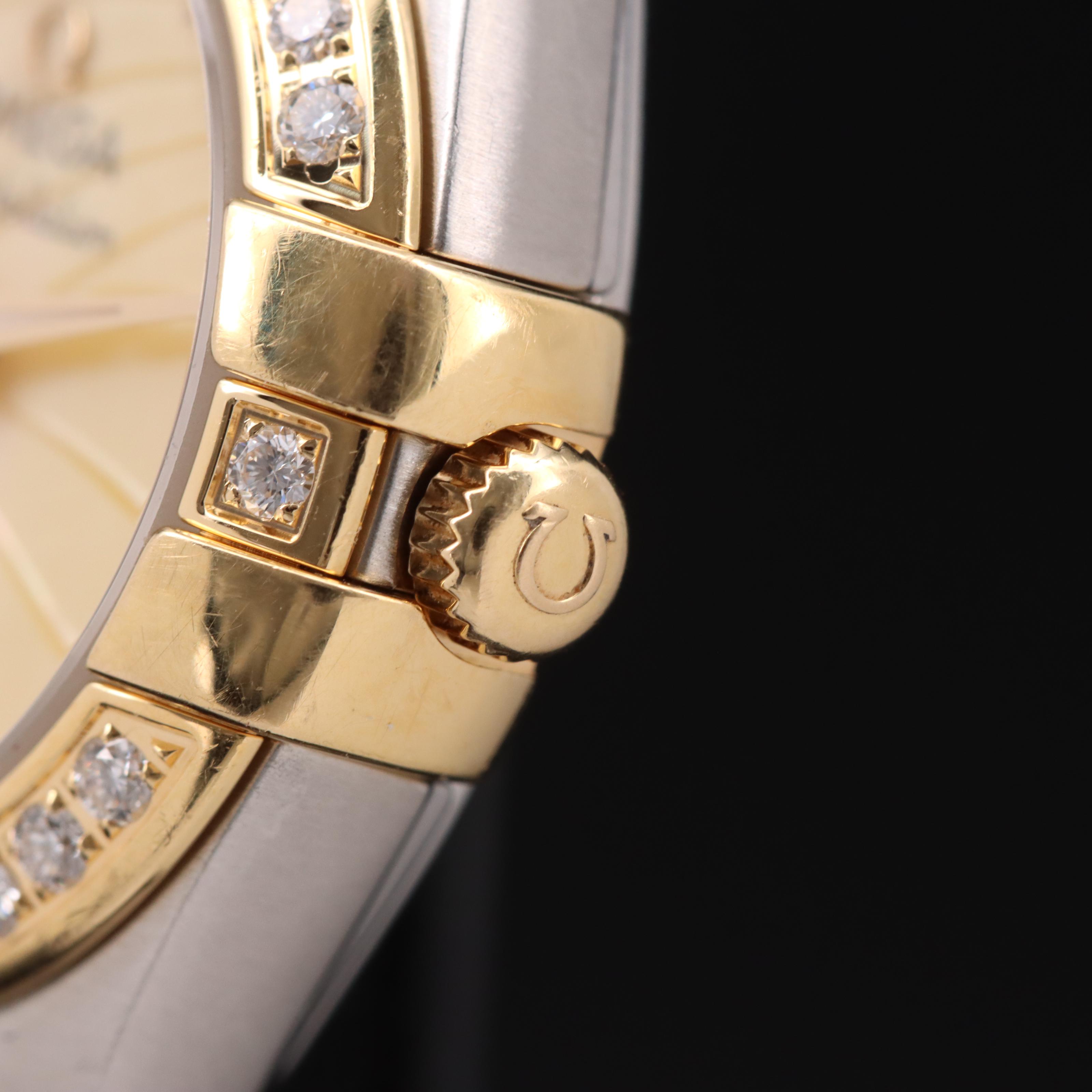 Omega Constellation 18K and Steel Diamond Mother-of-Pearl Watch