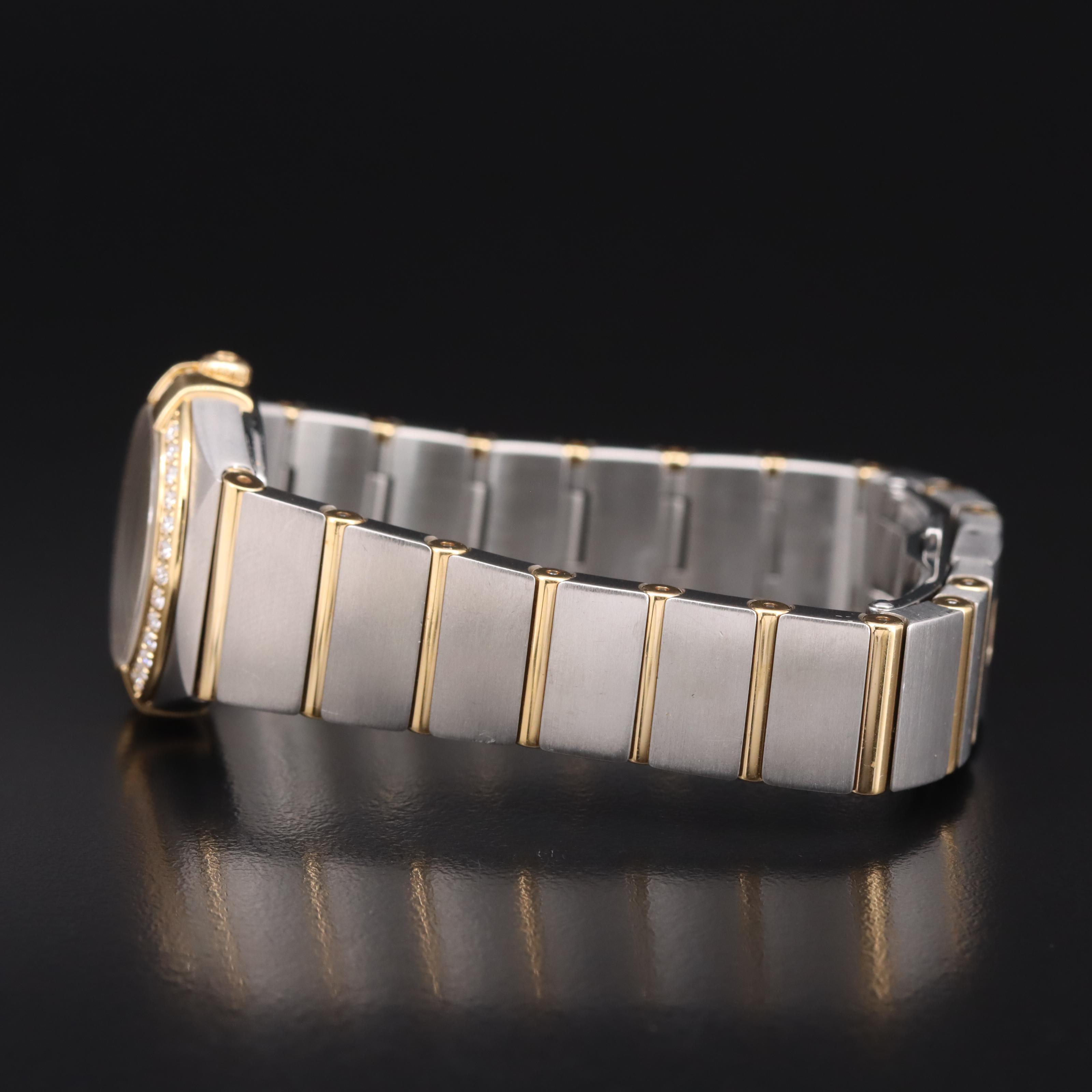 Omega Constellation 18K and Steel Diamond Mother-of-Pearl Watch