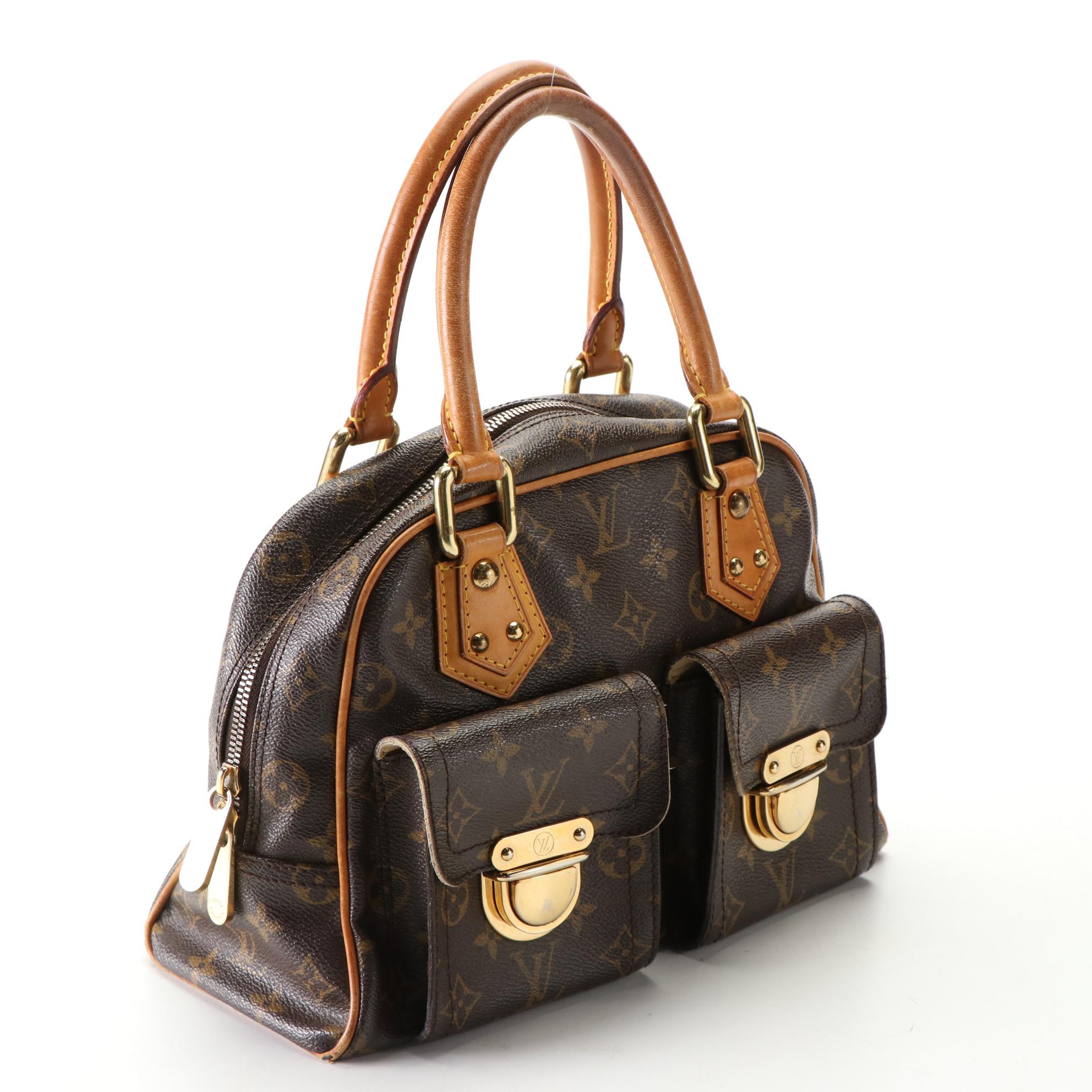 Louis Vuitton Manhattan PM Handbag in Monogram Canvas and Vachetta Leather