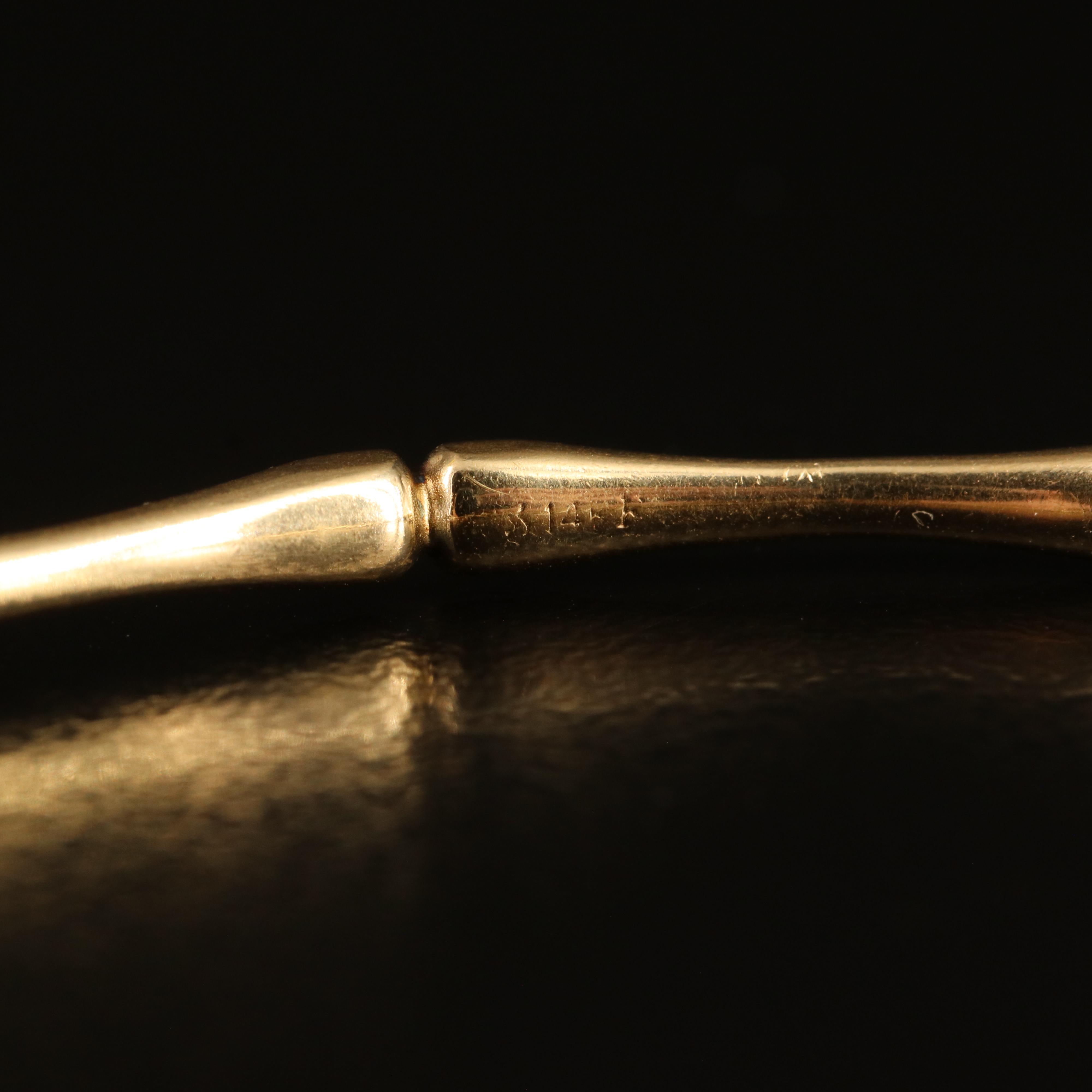 14K 0.10 CTW Diamond Bamboo Bangle