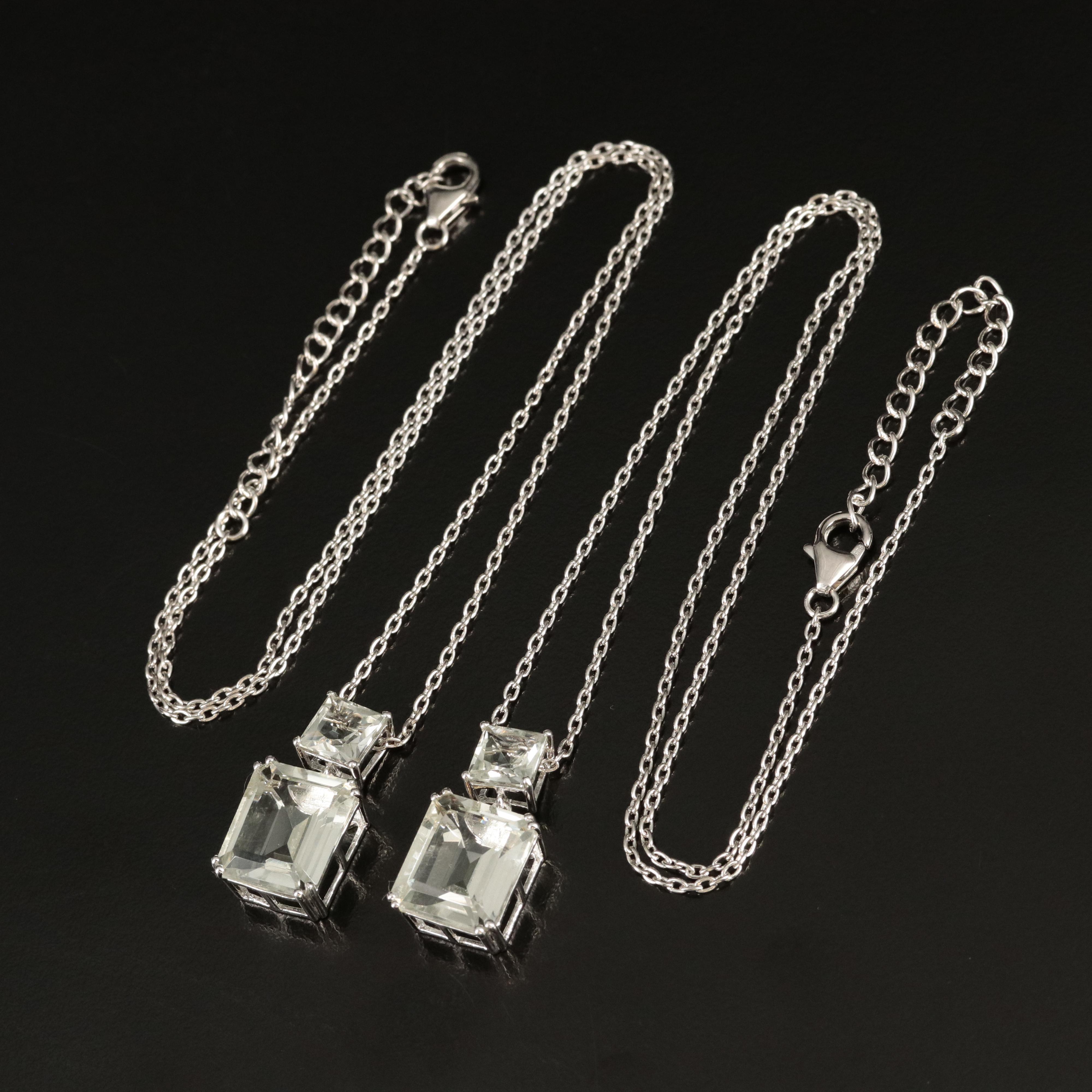 Sterling Prasiolite Pendant Necklaces