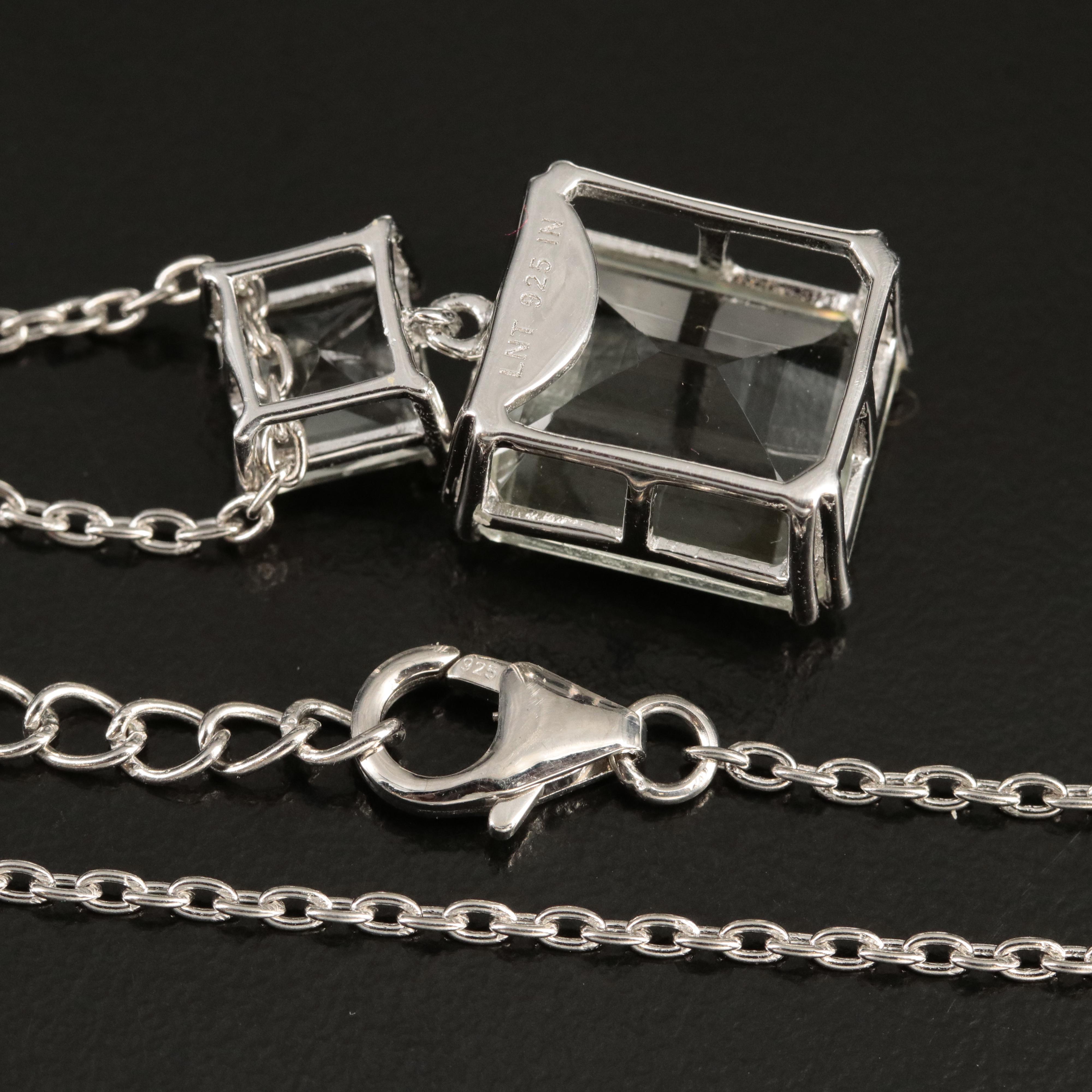 Sterling Prasiolite Pendant Necklaces