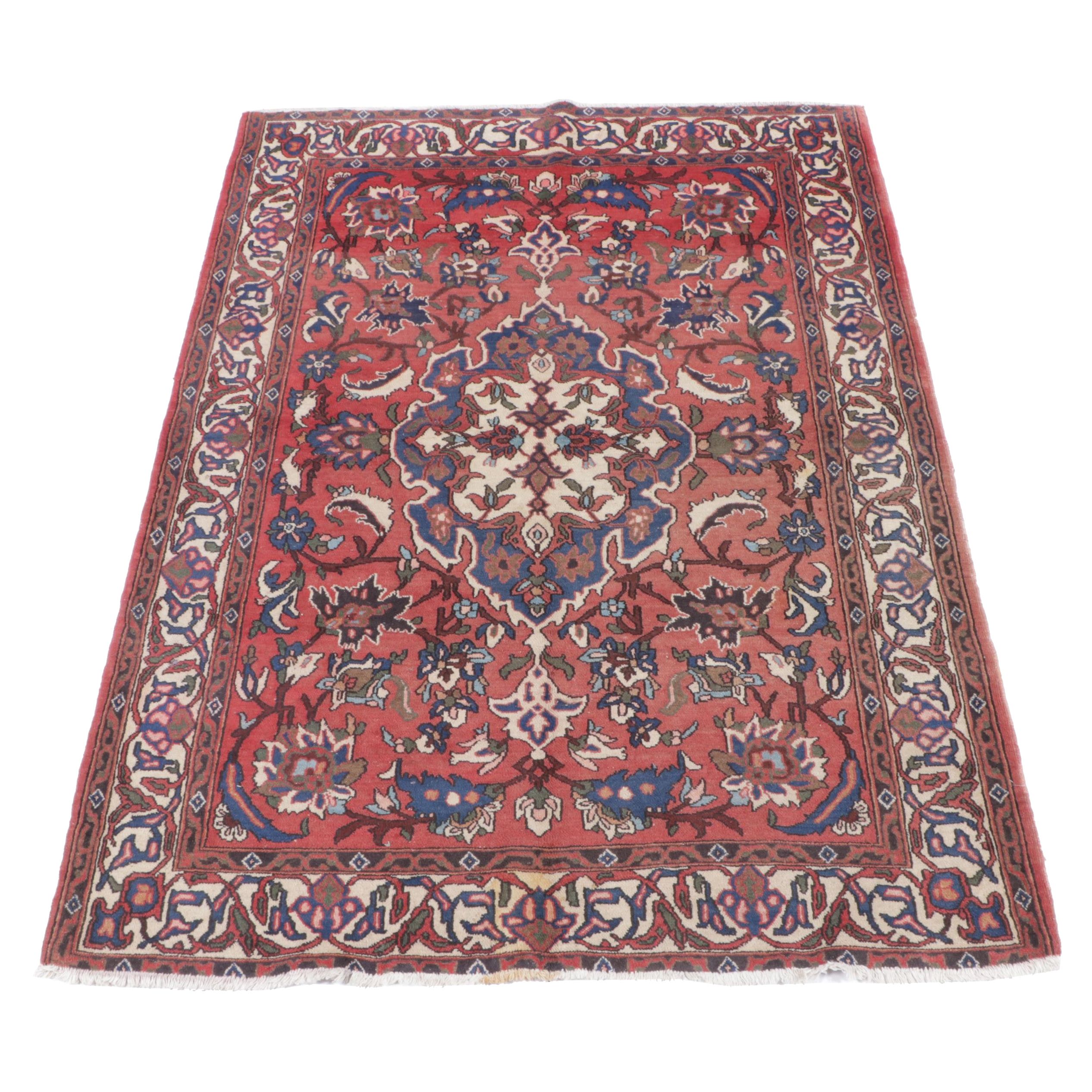 4'10 x 6'11 Hand-Knotted Persian Isfahan Najafabad Area Rug