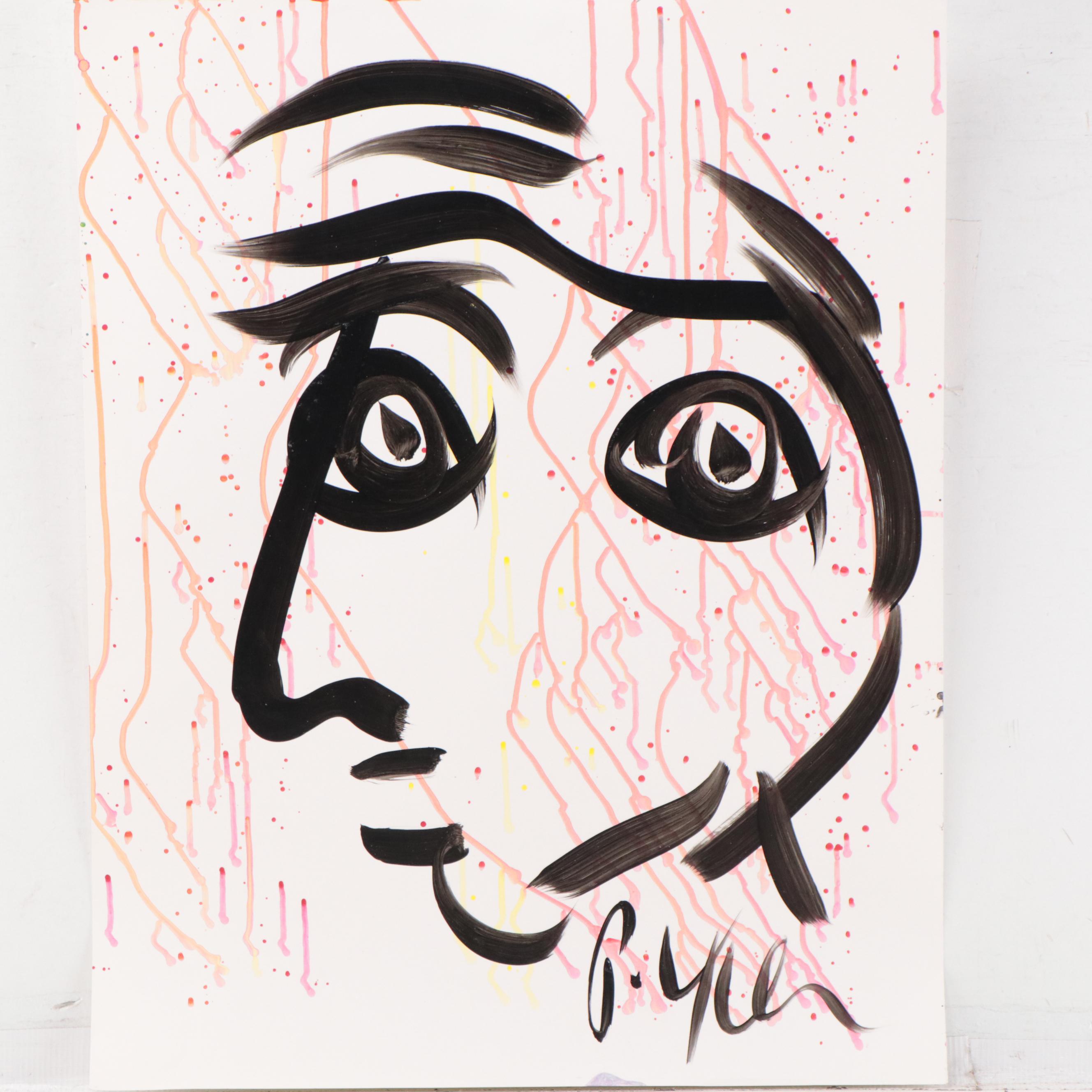 Peter Keil Abstract Portrait Acrylic Painting