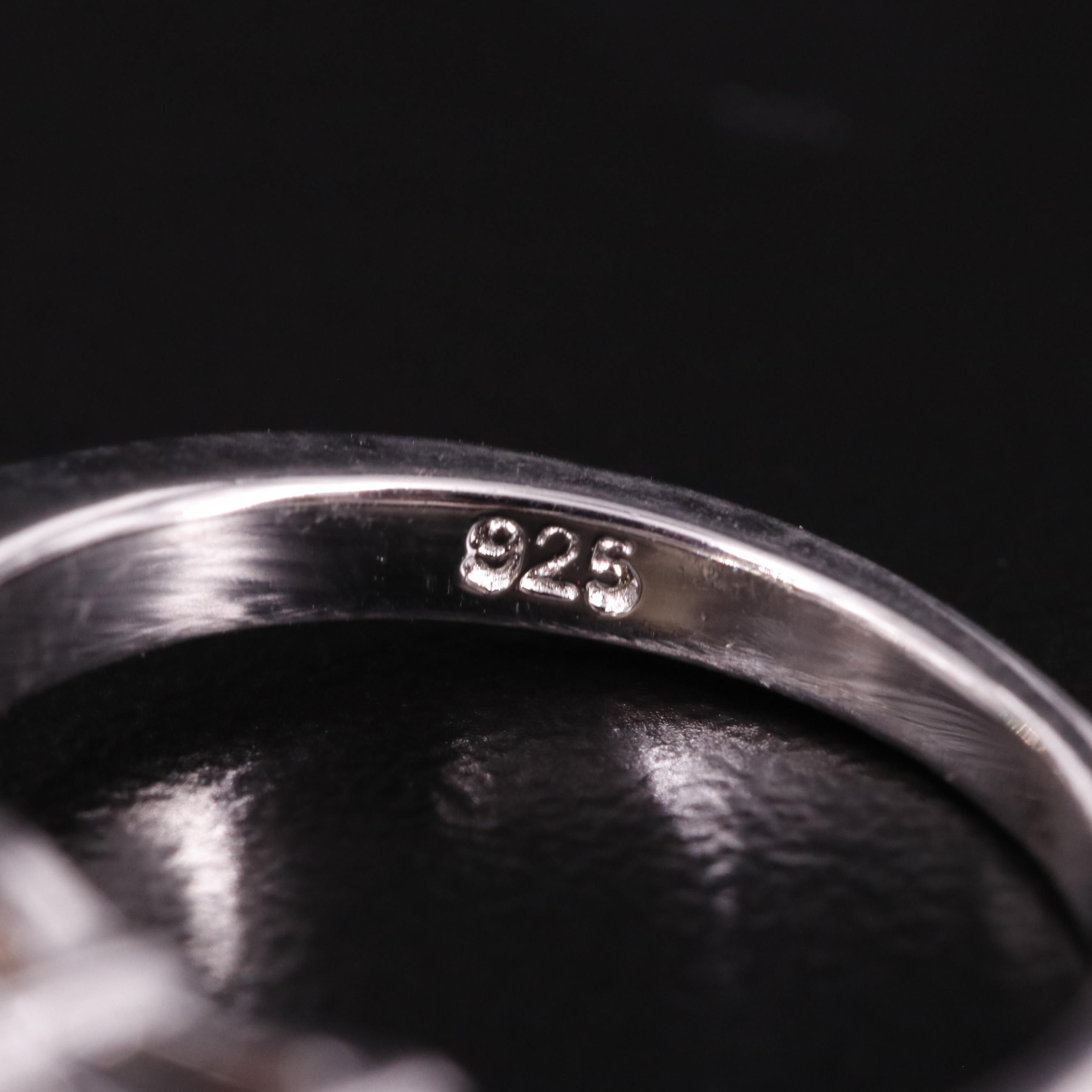 Sterling Citrine and Garnet Ring