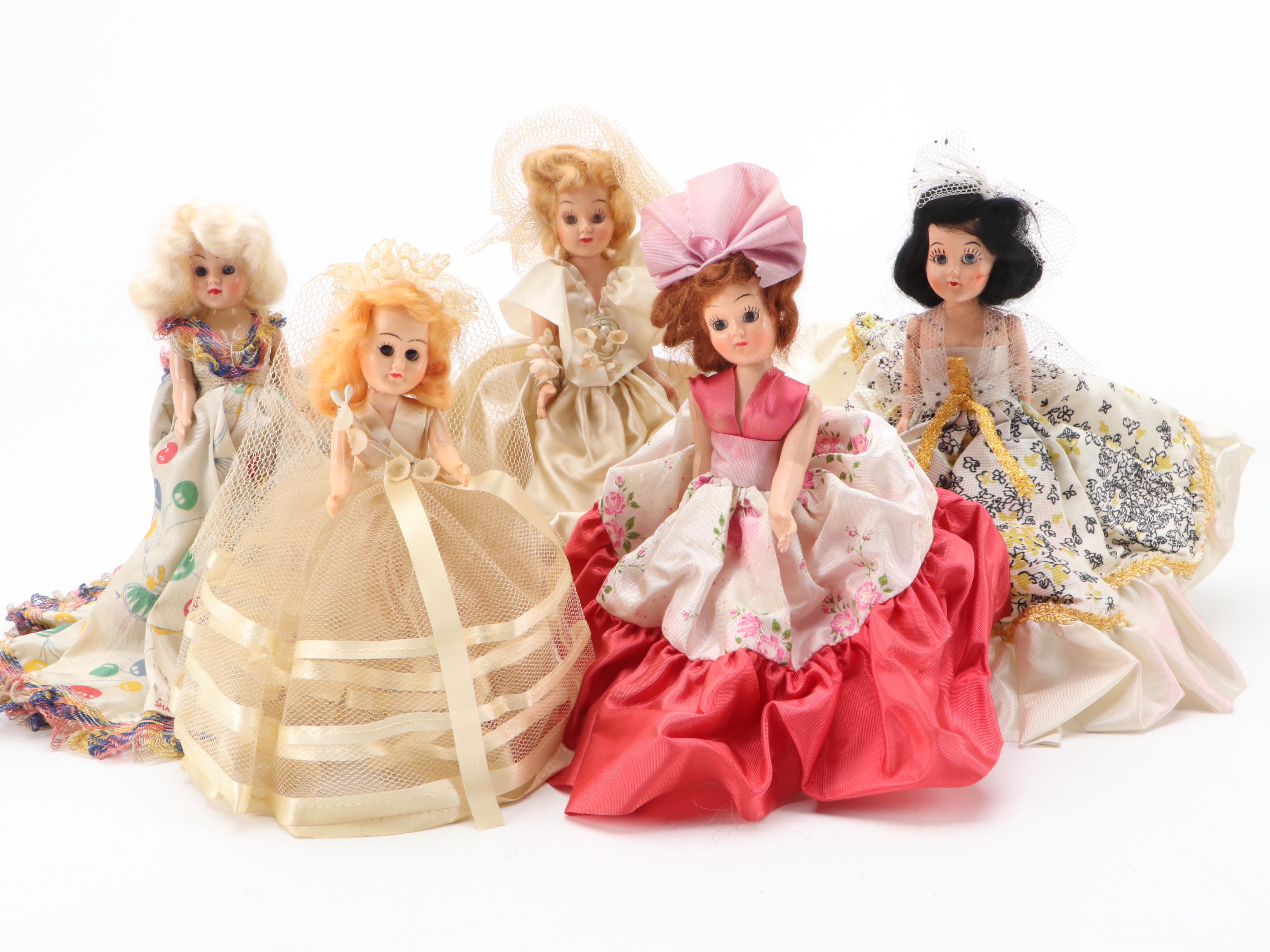 Small Doll Collection Including Handmade Clothing, Mid-20th Century