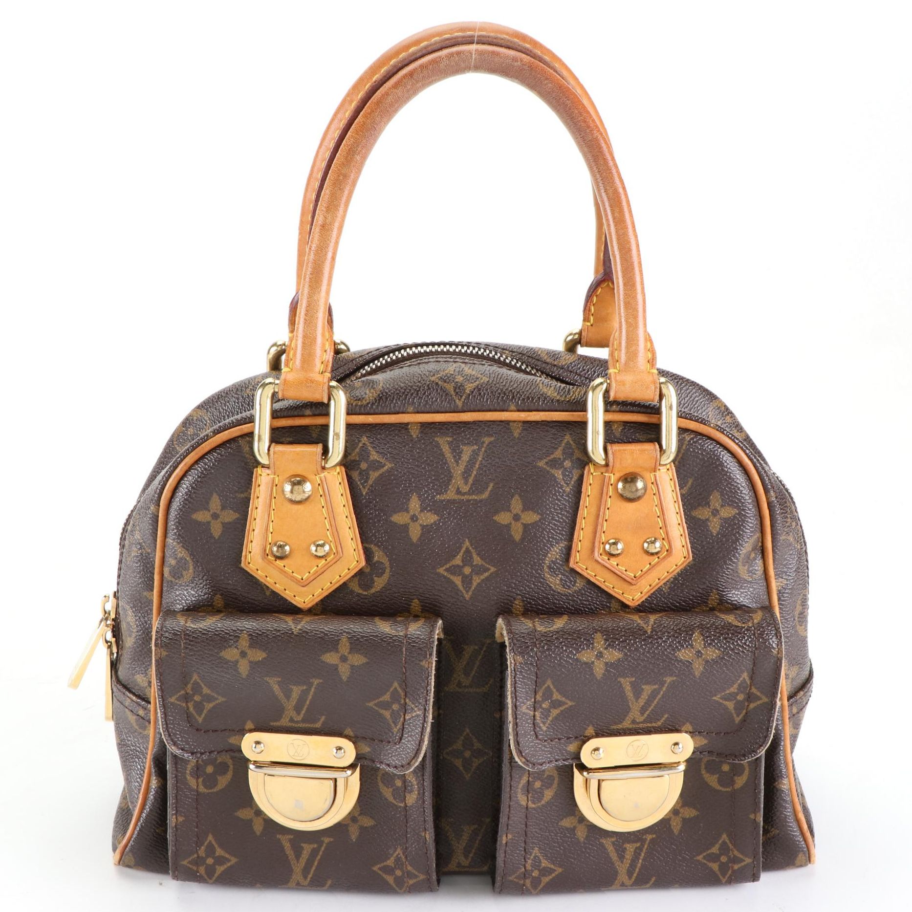 Louis Vuitton Manhattan PM Handbag in Monogram Canvas and Vachetta Leather