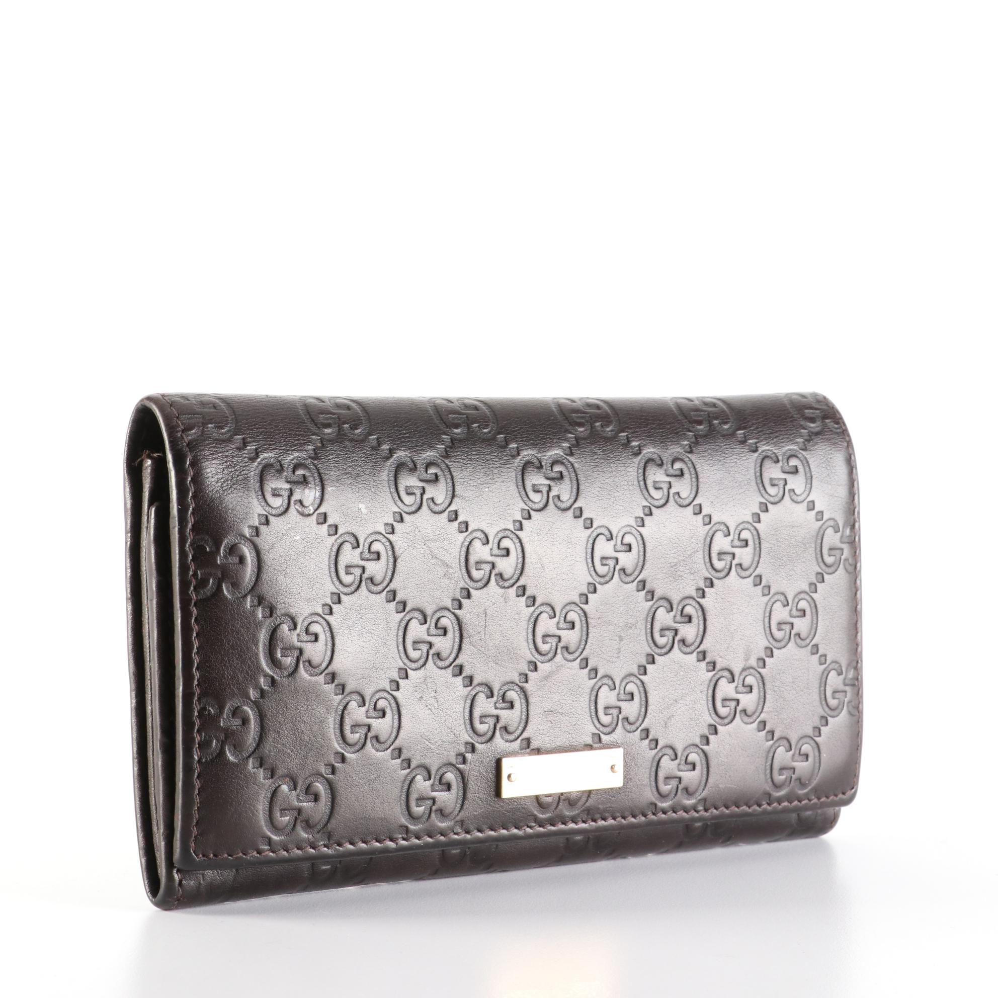 Gucci Flap Wallet in Dark Brown Guccissima Leather