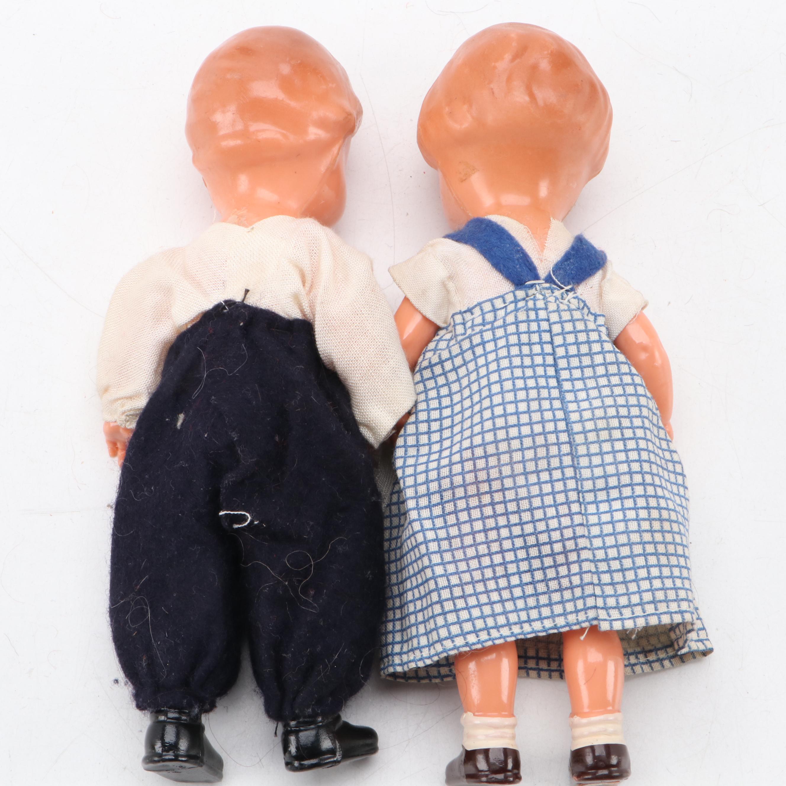 Small Doll Collection Including Handmade Clothing, Mid-20th Century