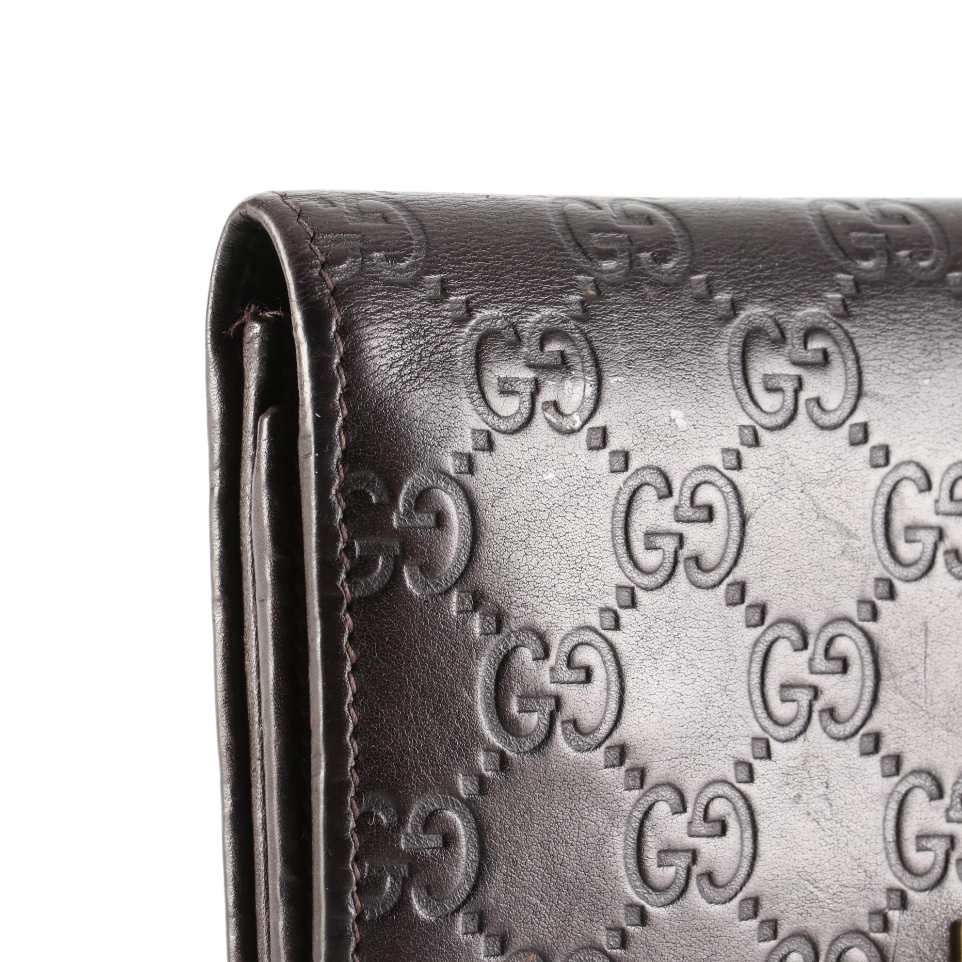 Gucci Flap Wallet in Dark Brown Guccissima Leather