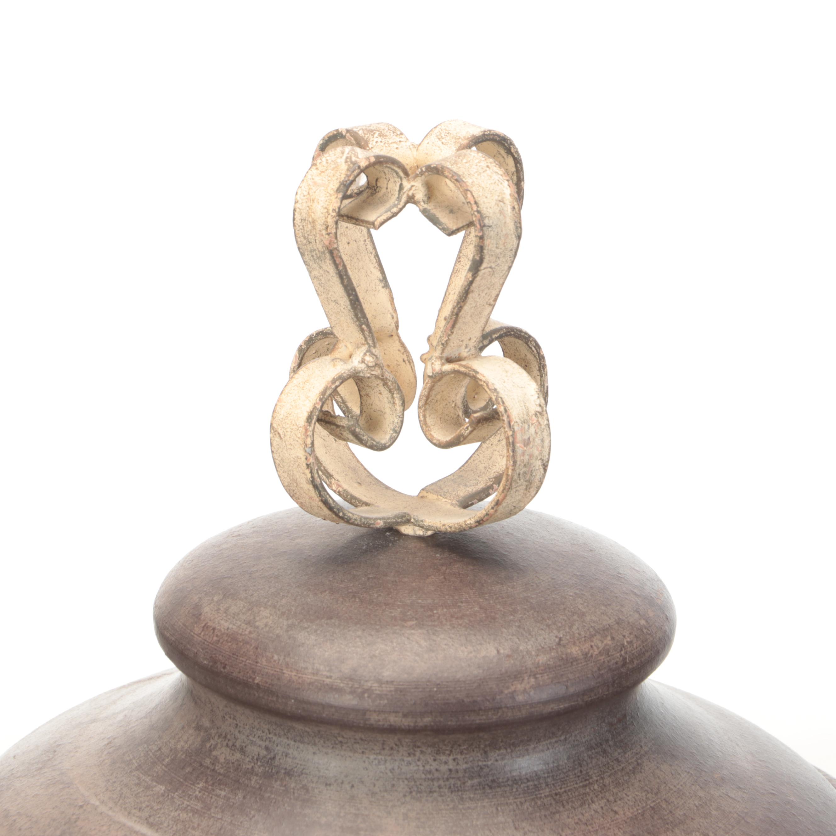 Kordenbrock Interiors Neoclassical Style Ceramic Urns with Hand Built Vase