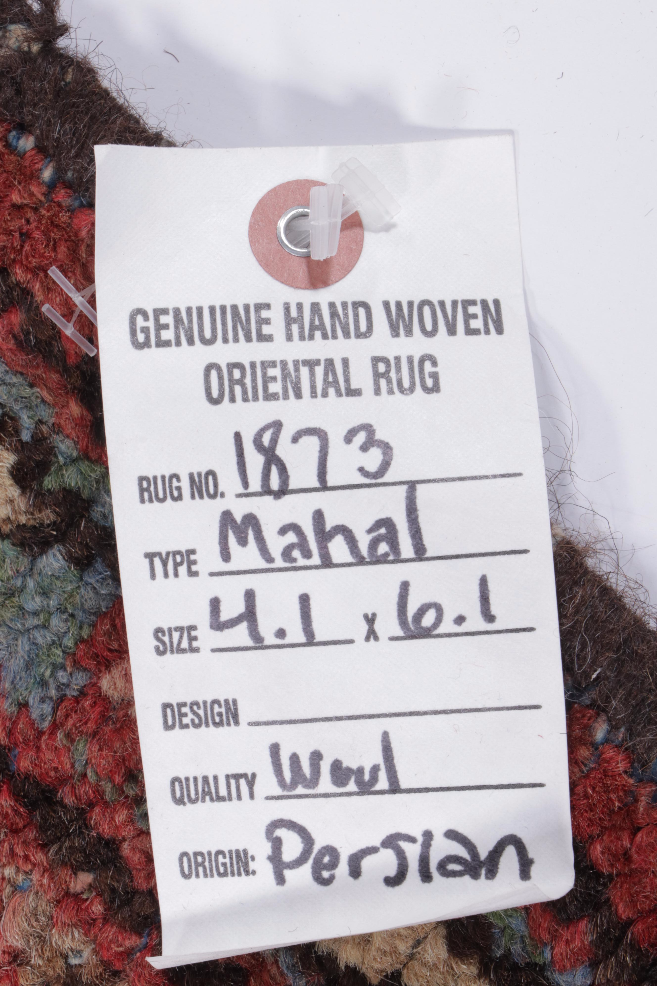 4' x 6'11 Hand-Knotted Persian Mahal Area Rug