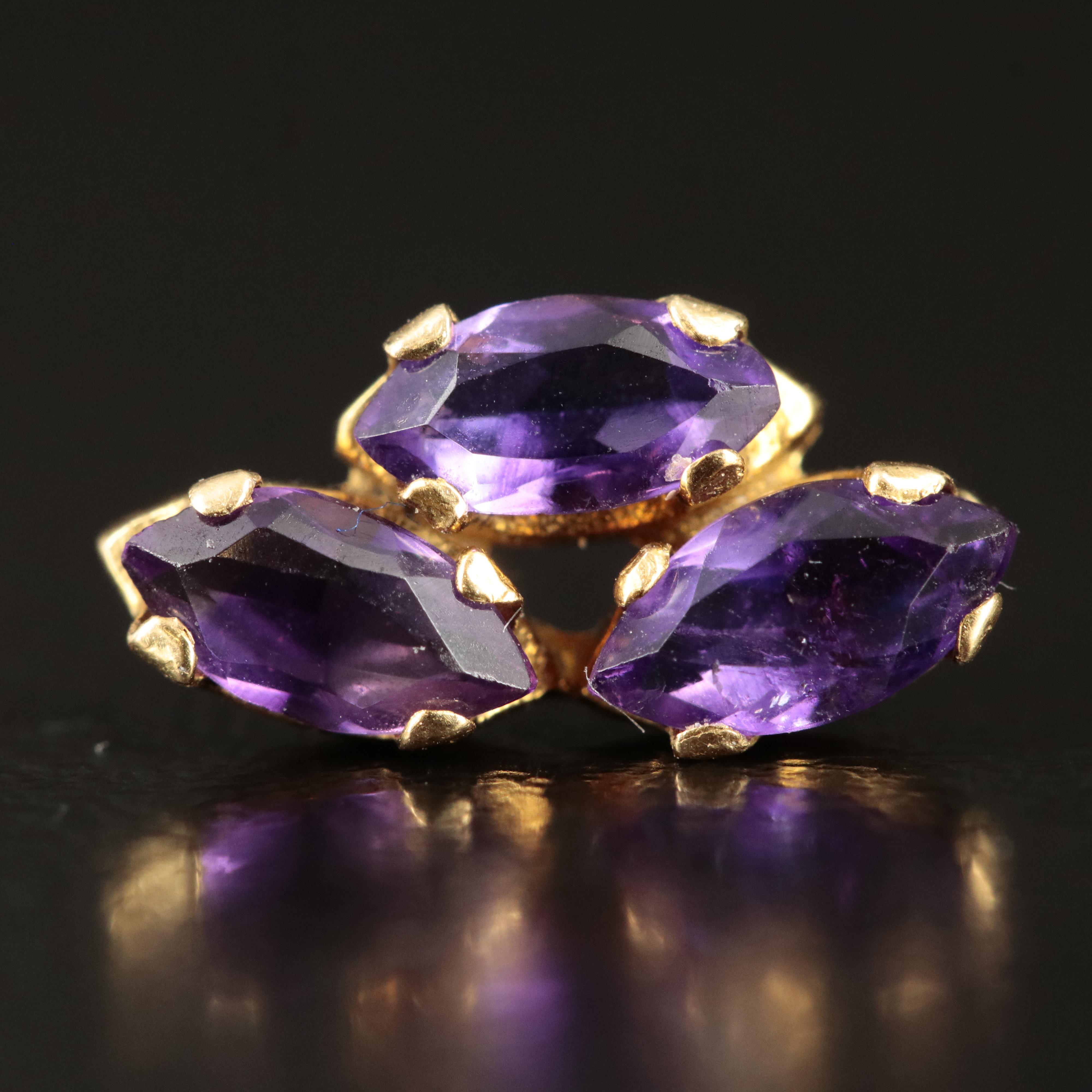 18K Amethyst Stud Earrings