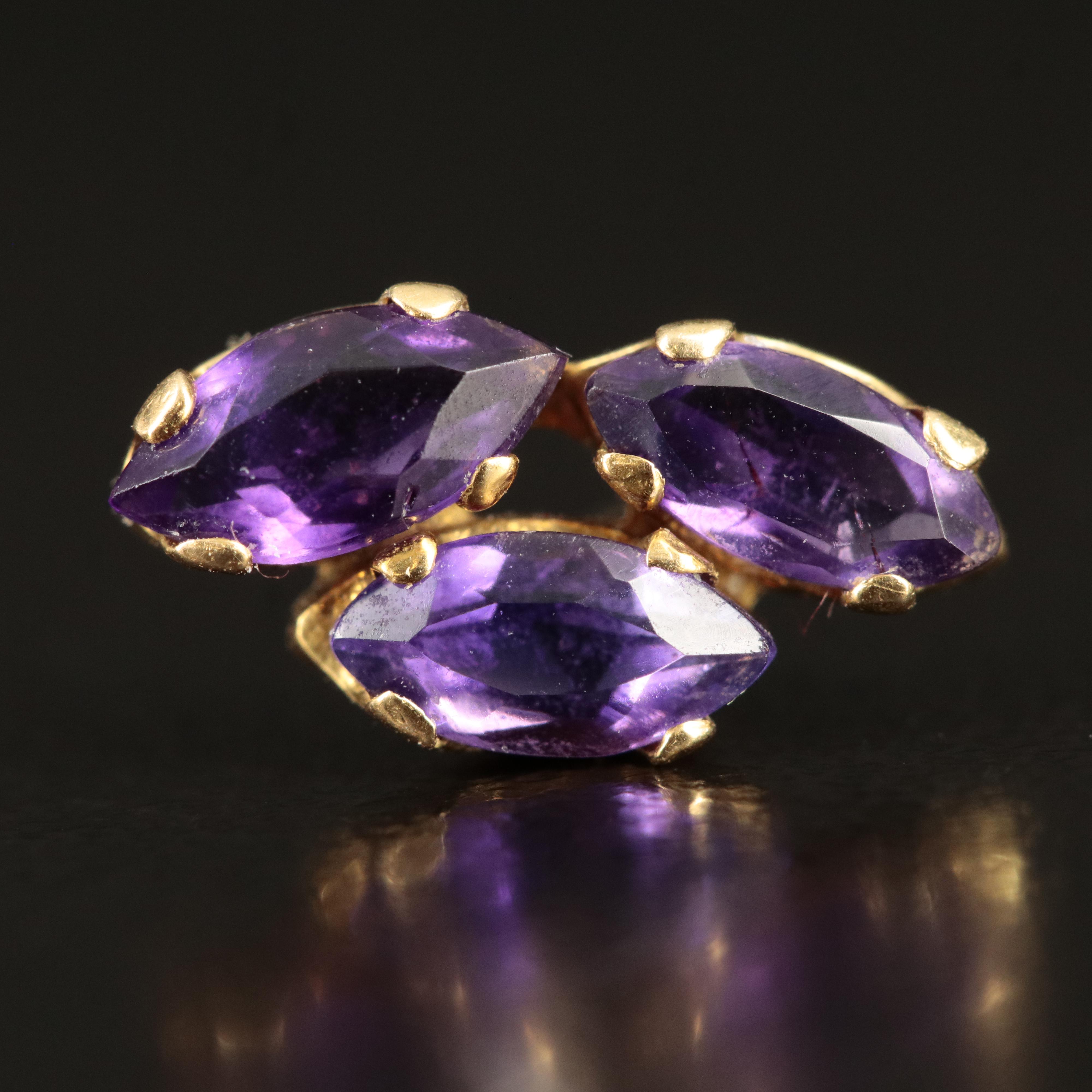 18K Amethyst Stud Earrings