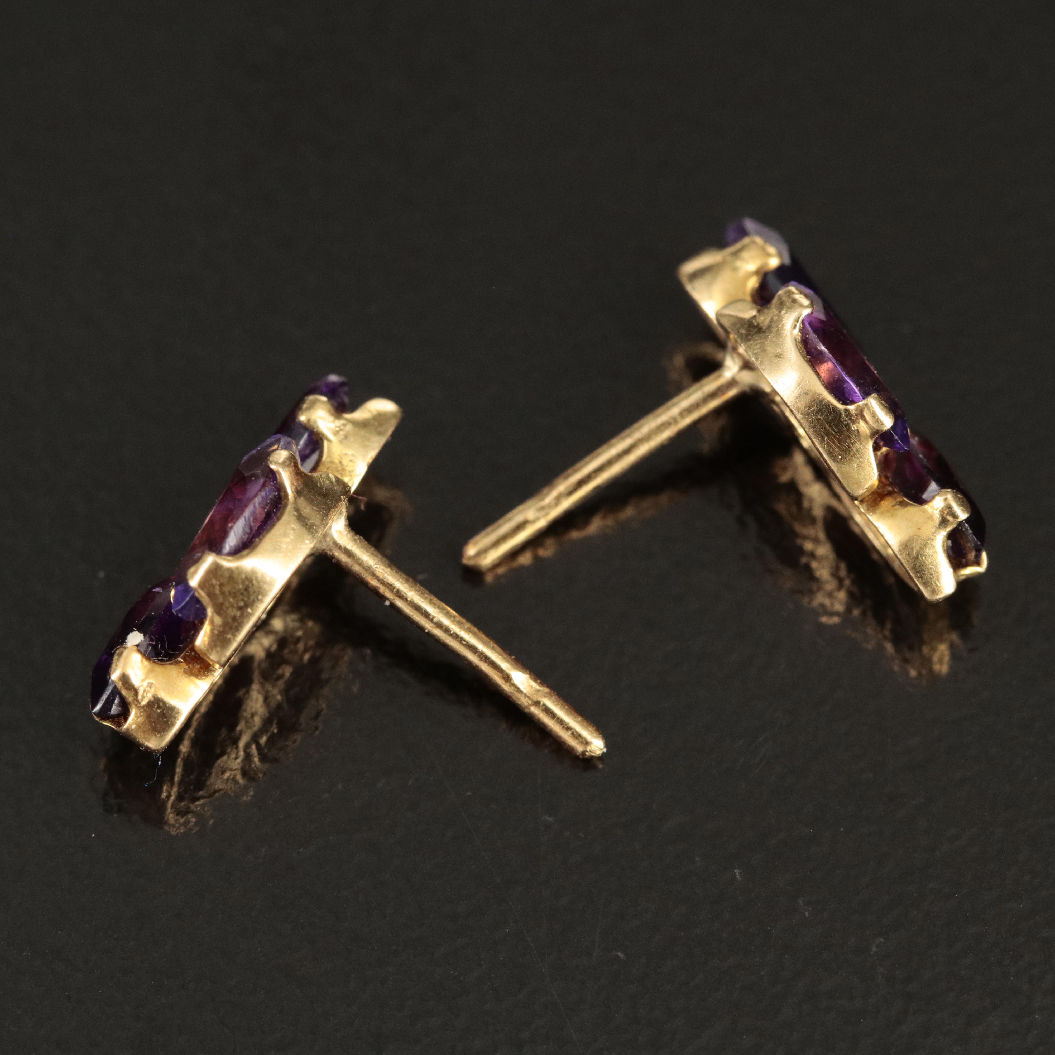 18K Amethyst Stud Earrings
