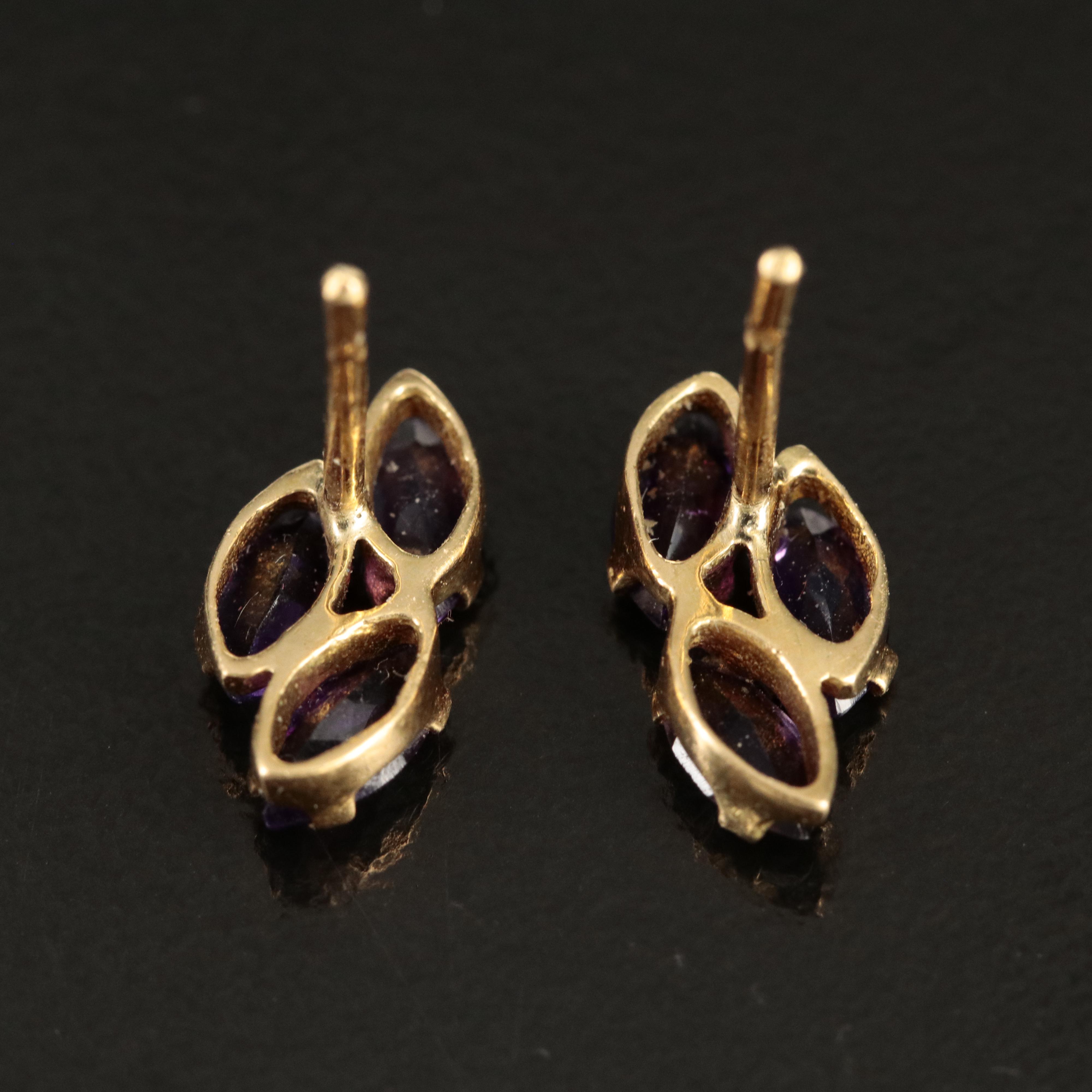 18K Amethyst Stud Earrings