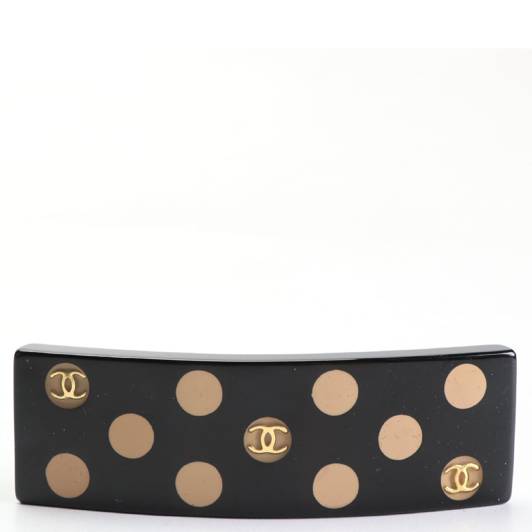 Chanel CC Polka Dot Hair Clip with Box