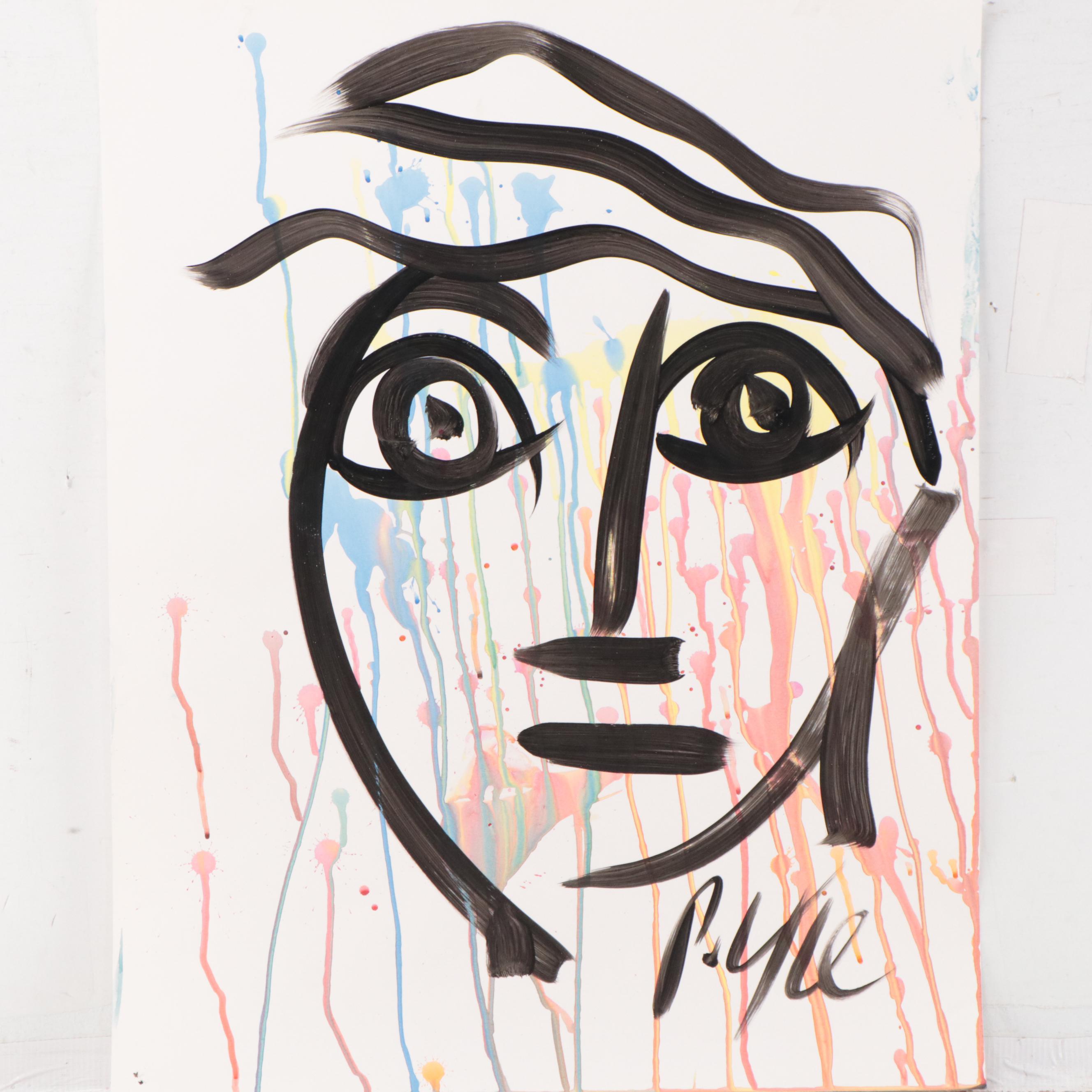 Peter Keil Abstract Portrait Acrylic Painting